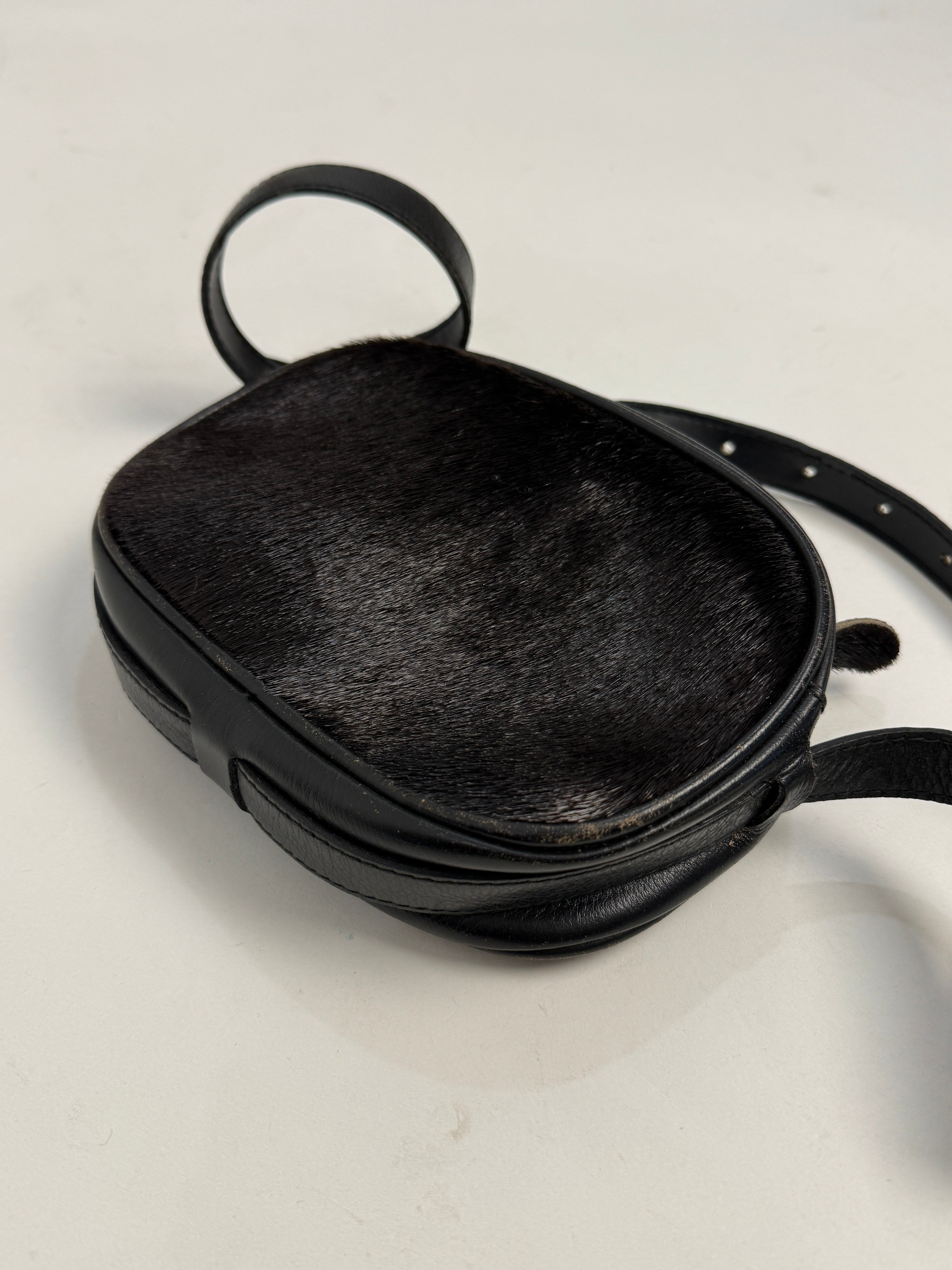Borsa a tracolla in cavallino anni '70