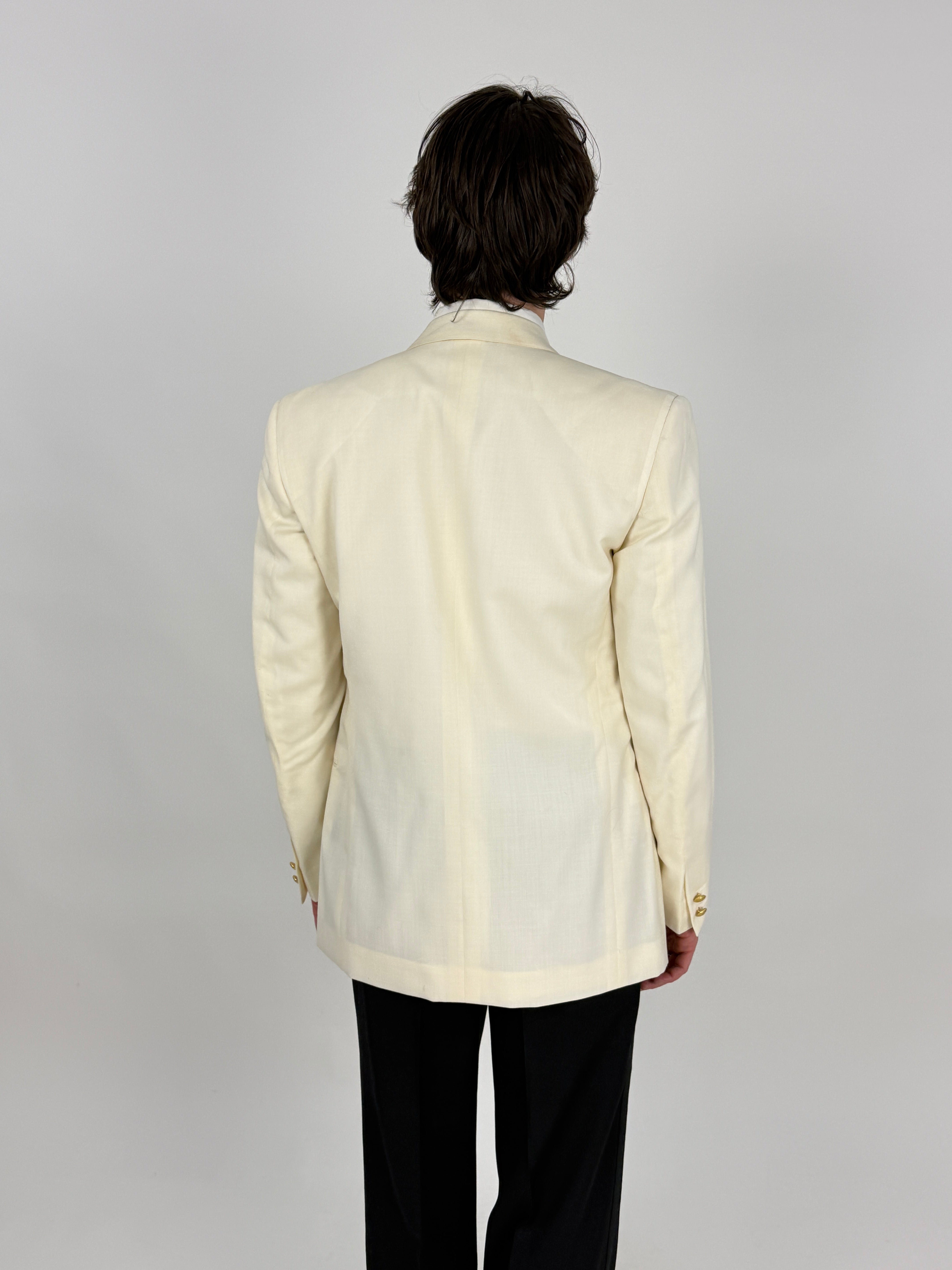 Blazer vintage sartoriale doppiopetto con bottoni oro