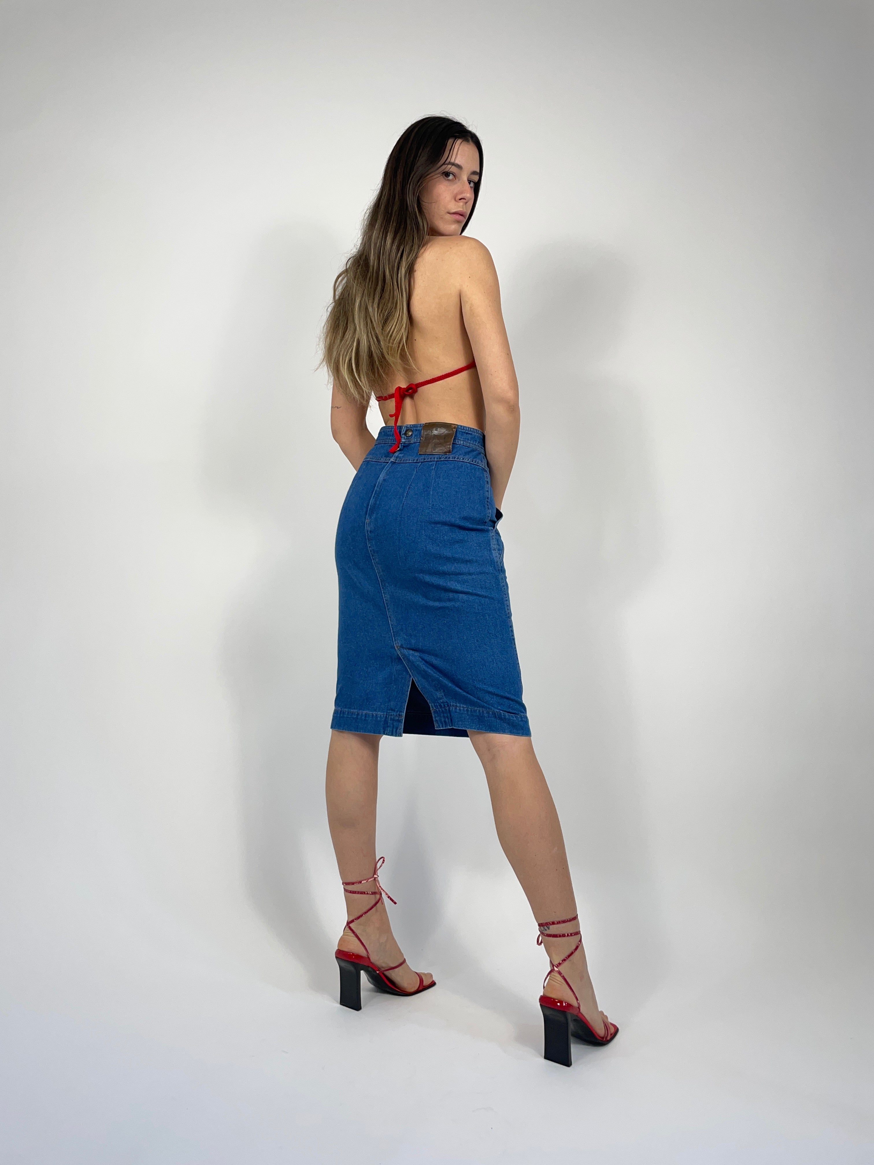 Gonna denim Fendi
