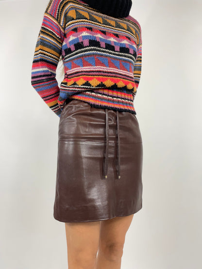 1980s real leather miniskirt