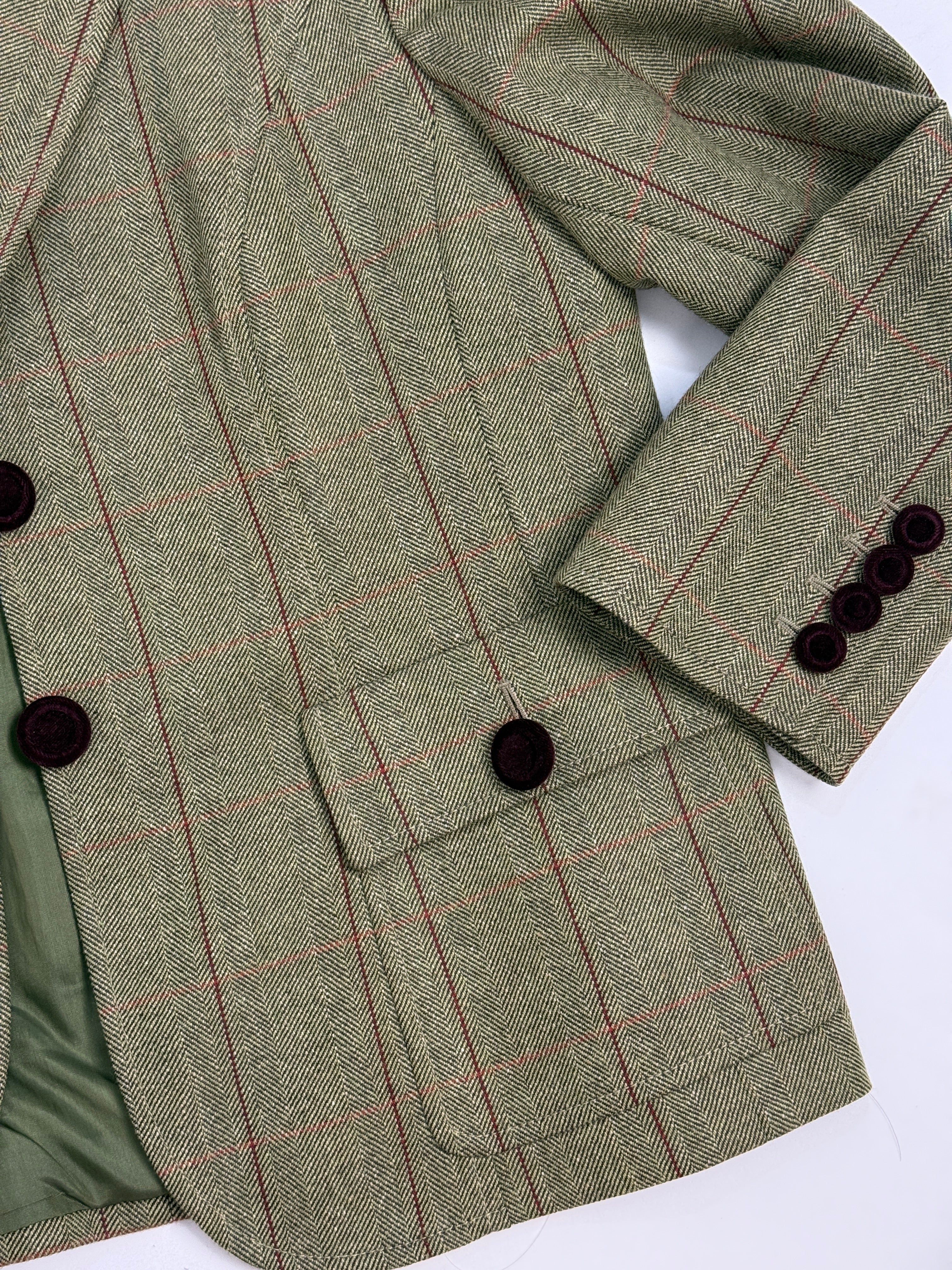 Giacca Vintage Paola Antonini Lana Spigata Colletto Velluto - Taglia 44