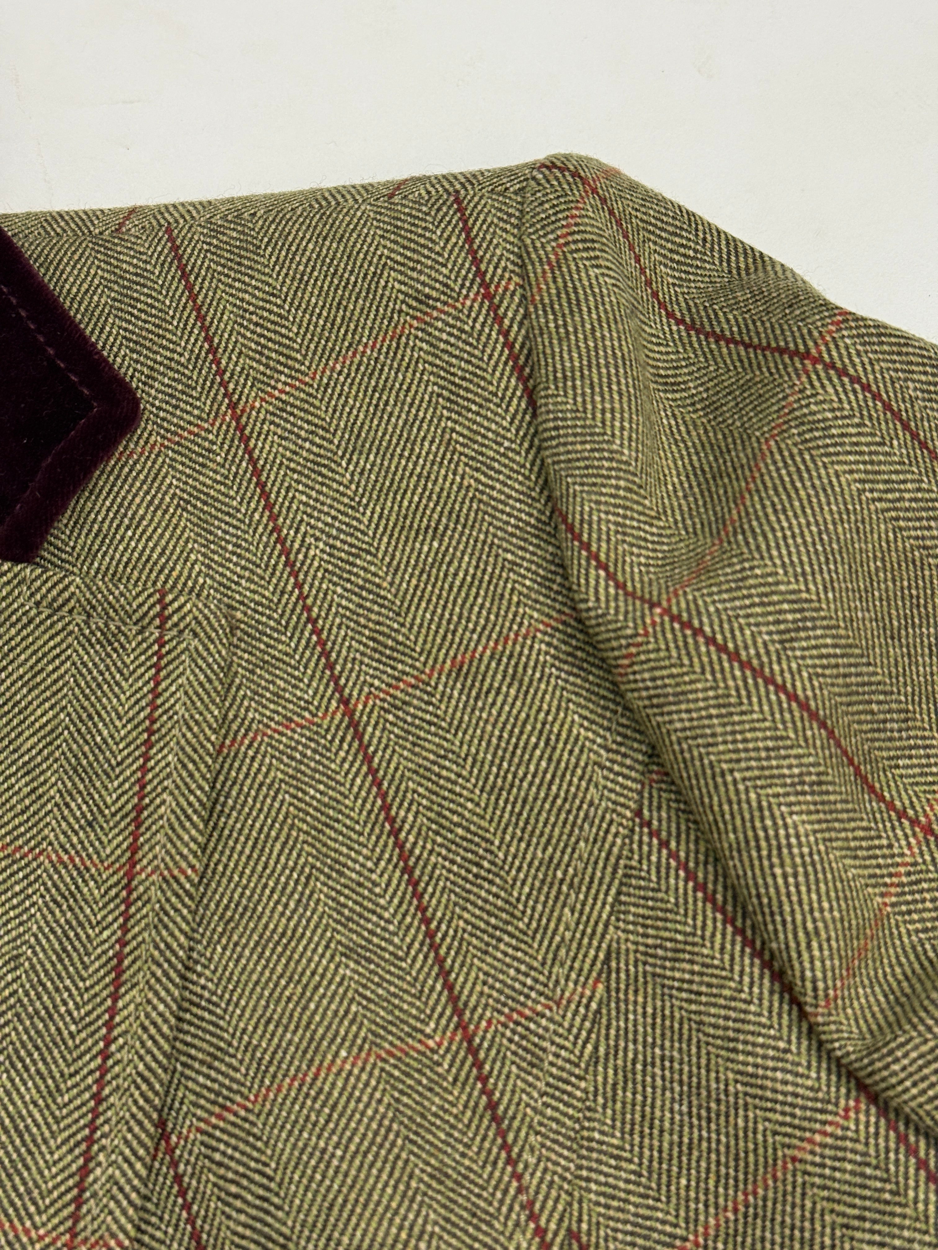 Giacca Vintage Paola Antonini Lana Spigata Colletto Velluto - Taglia 44