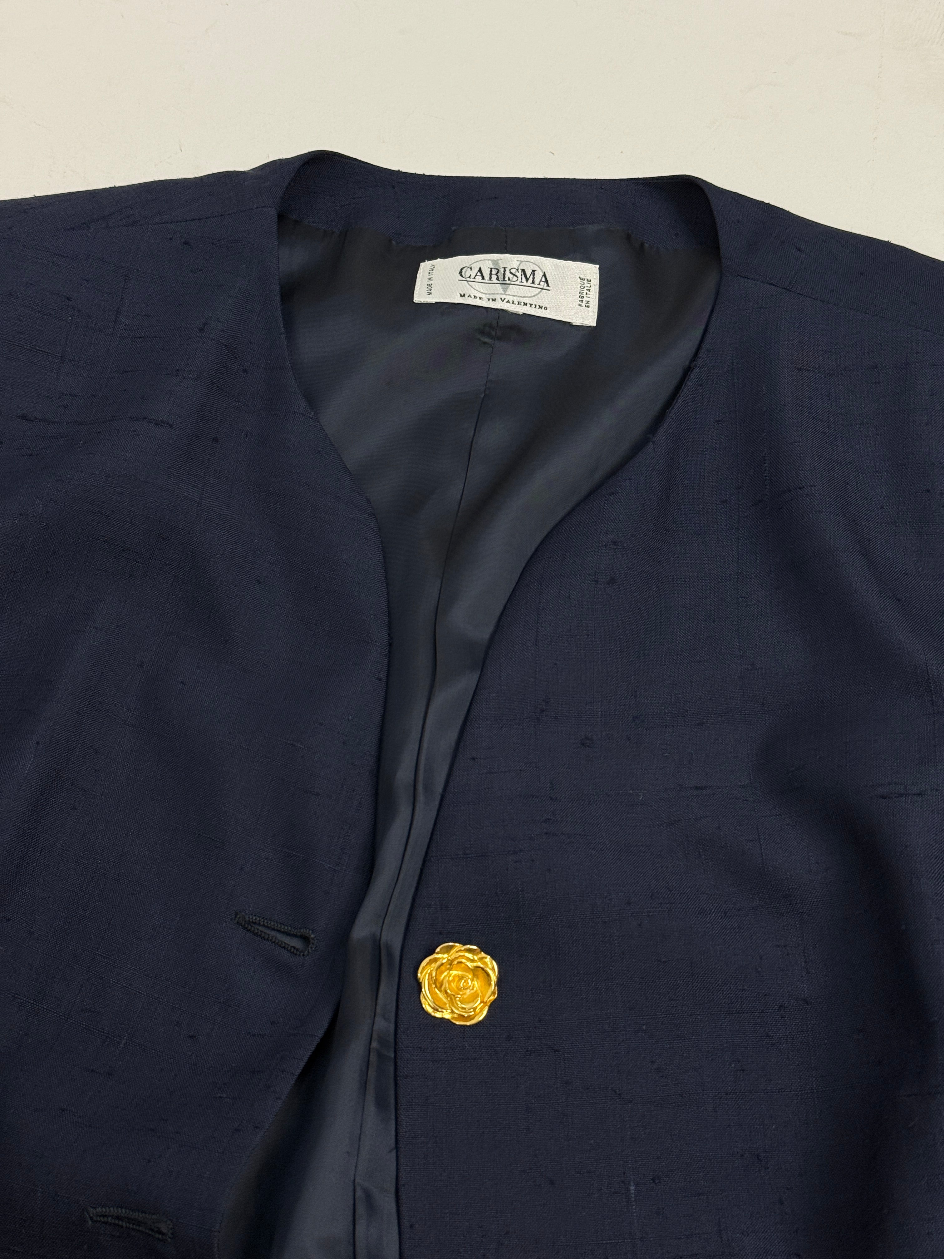 Giacca Carisma by Valentino Seta Shantung Anni '80 - Taglia 44