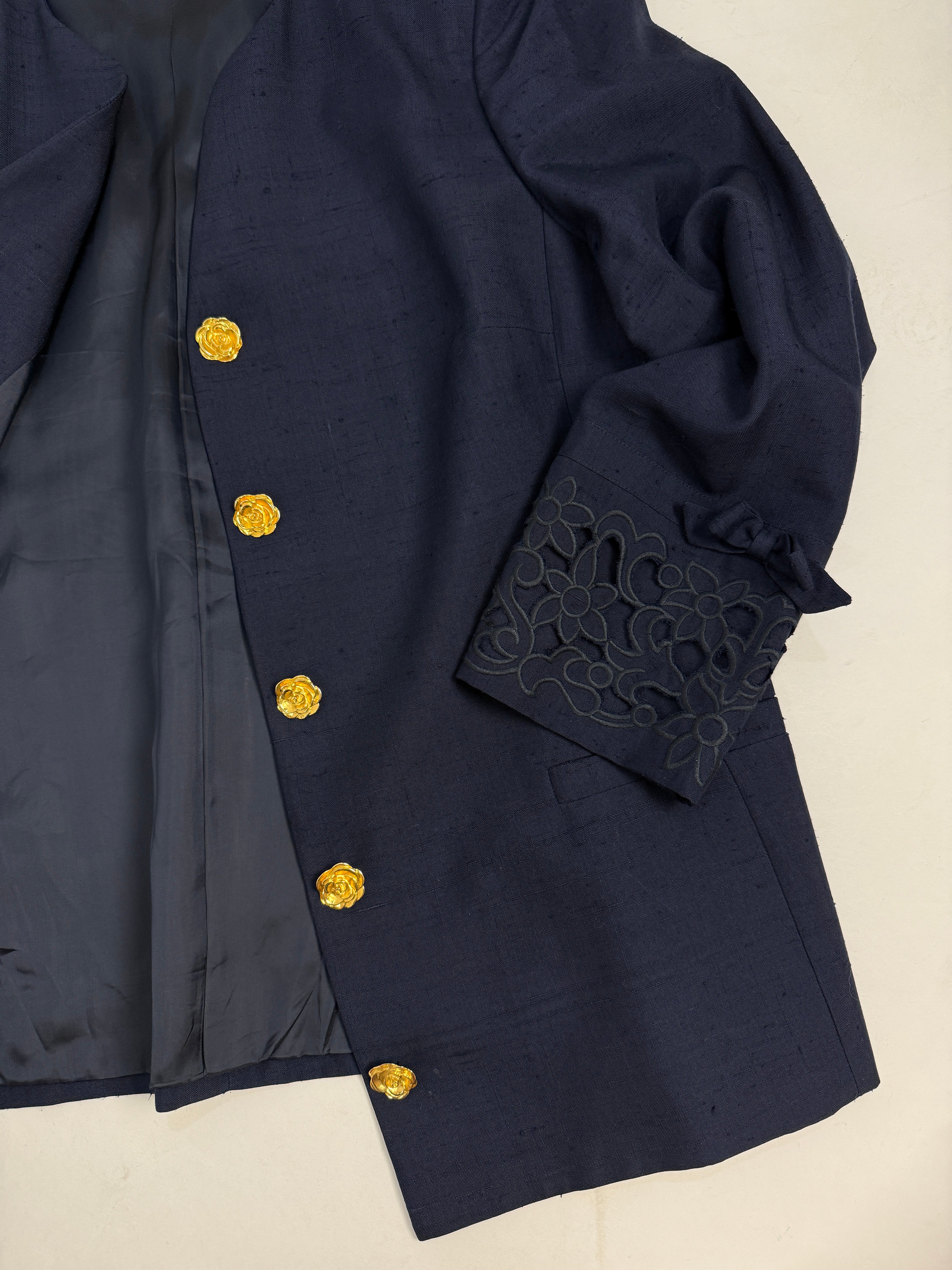 Giacca Carisma by Valentino Seta Shantung Anni '80 - Taglia 44