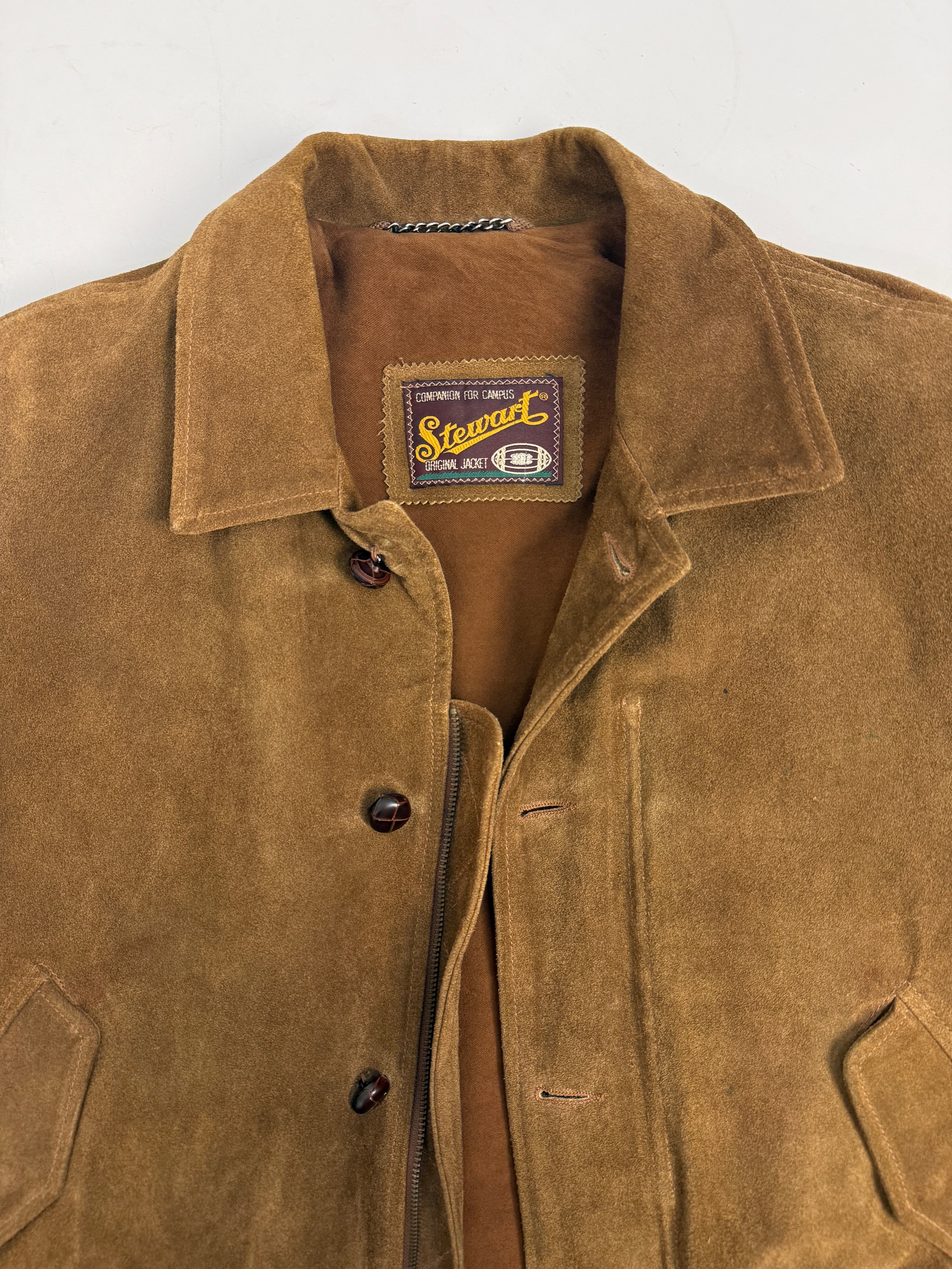 Giacca Stewart in Pelle Scamosciata Vintage - Taglia XL