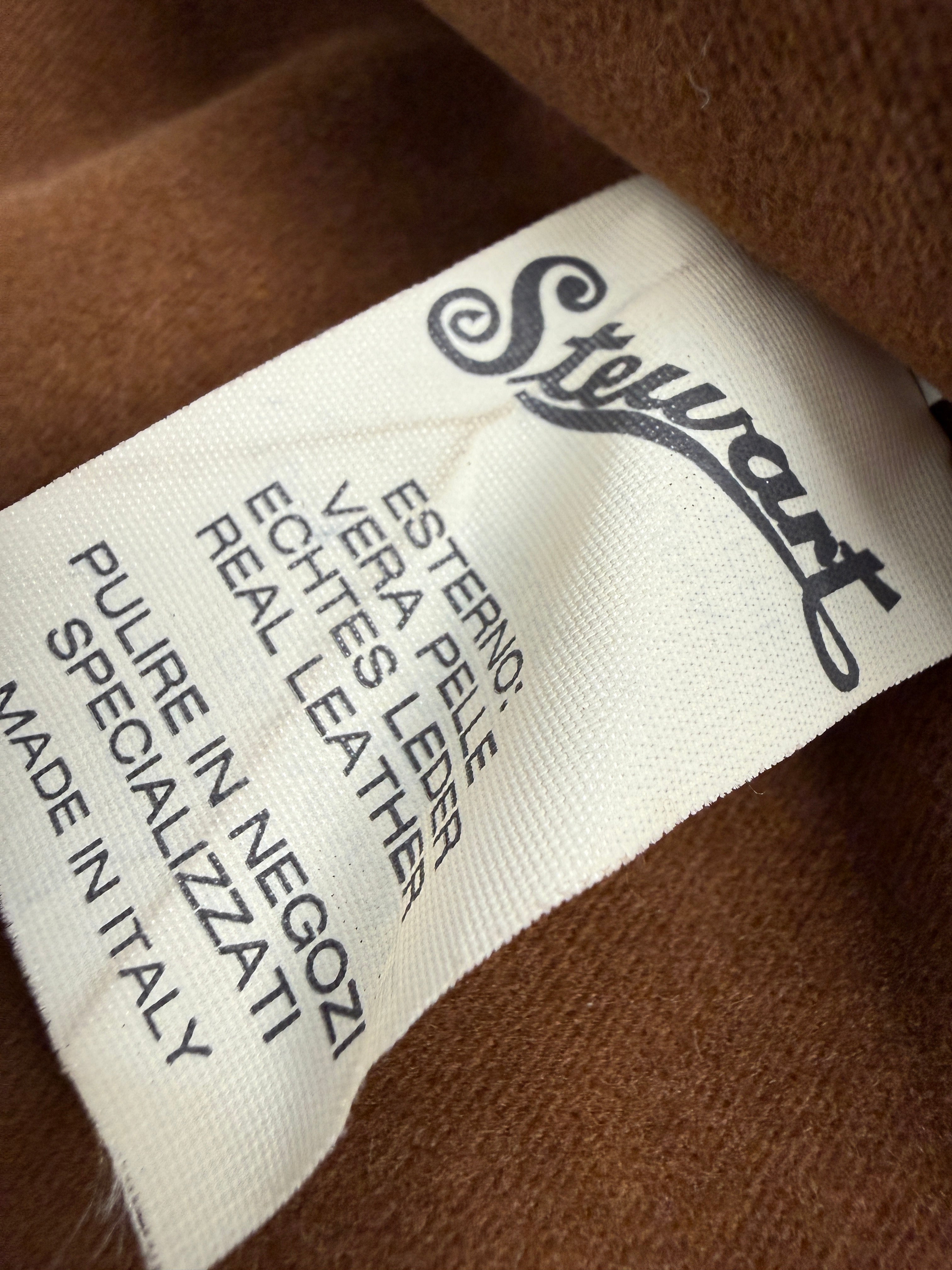 Giacca Stewart in Pelle Scamosciata Vintage - Taglia XL