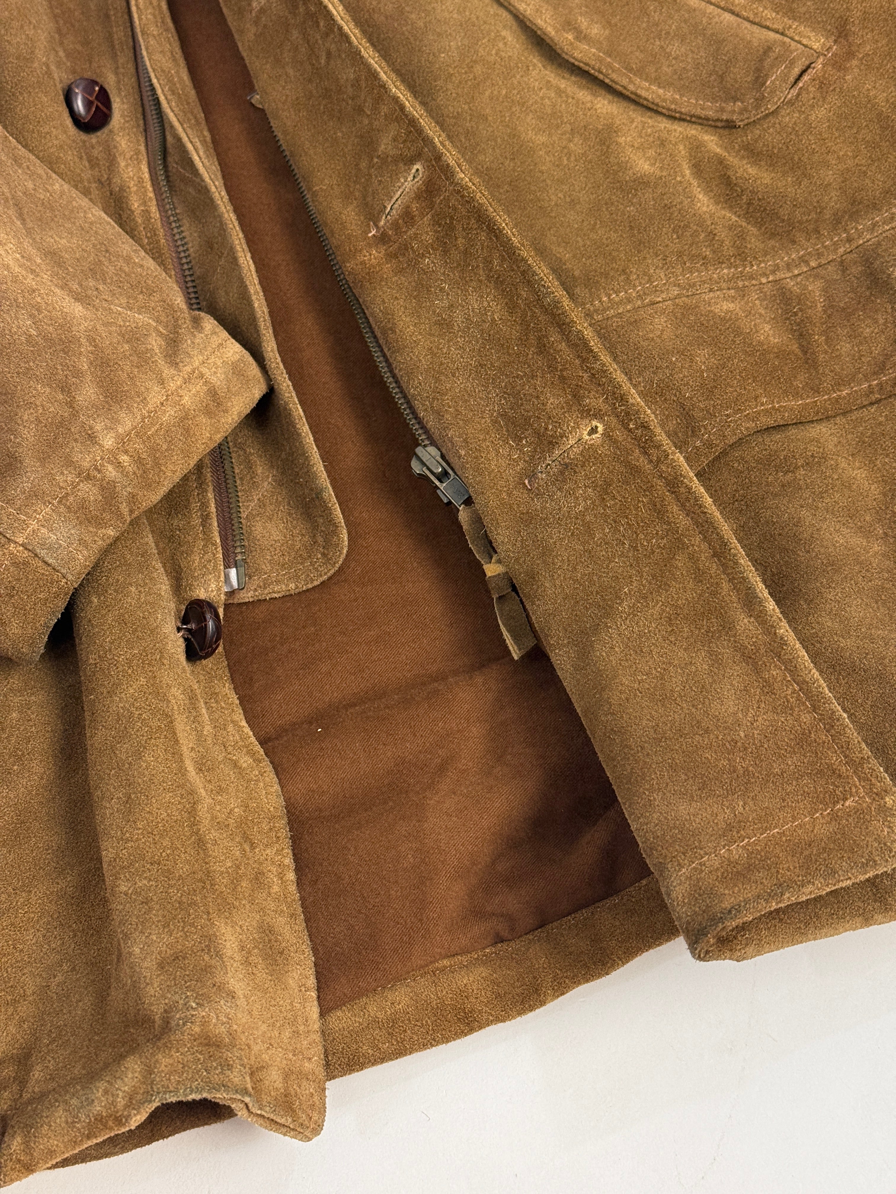 Giacca Stewart in Pelle Scamosciata Vintage - Taglia XL