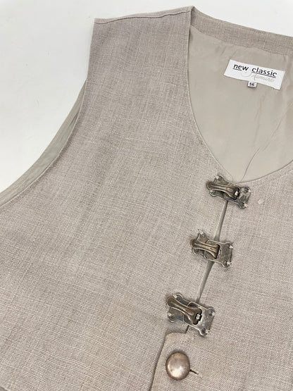 Gilet Trachten in lino con ganci in metallo