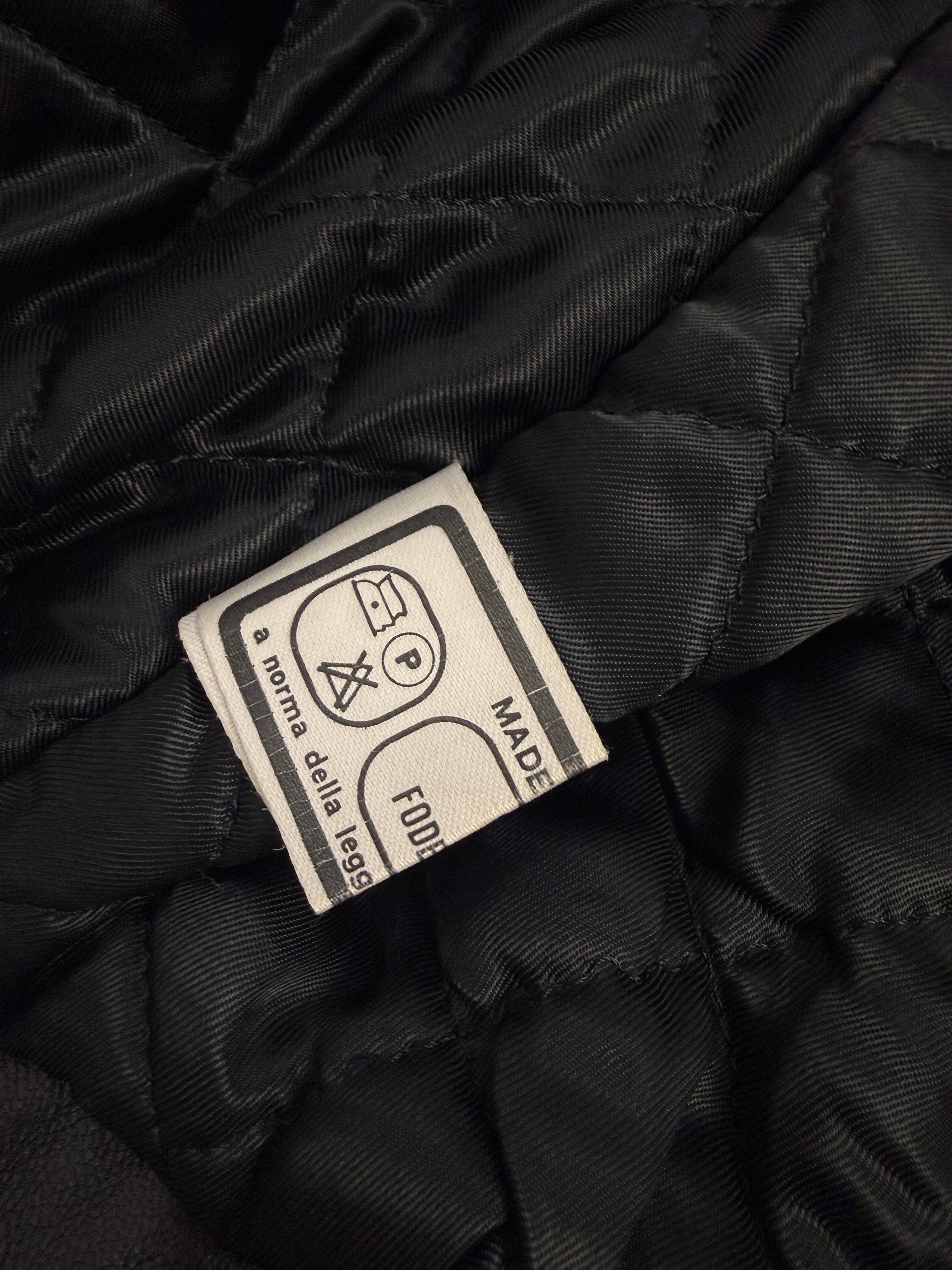Bomber in pelle nera anni '80