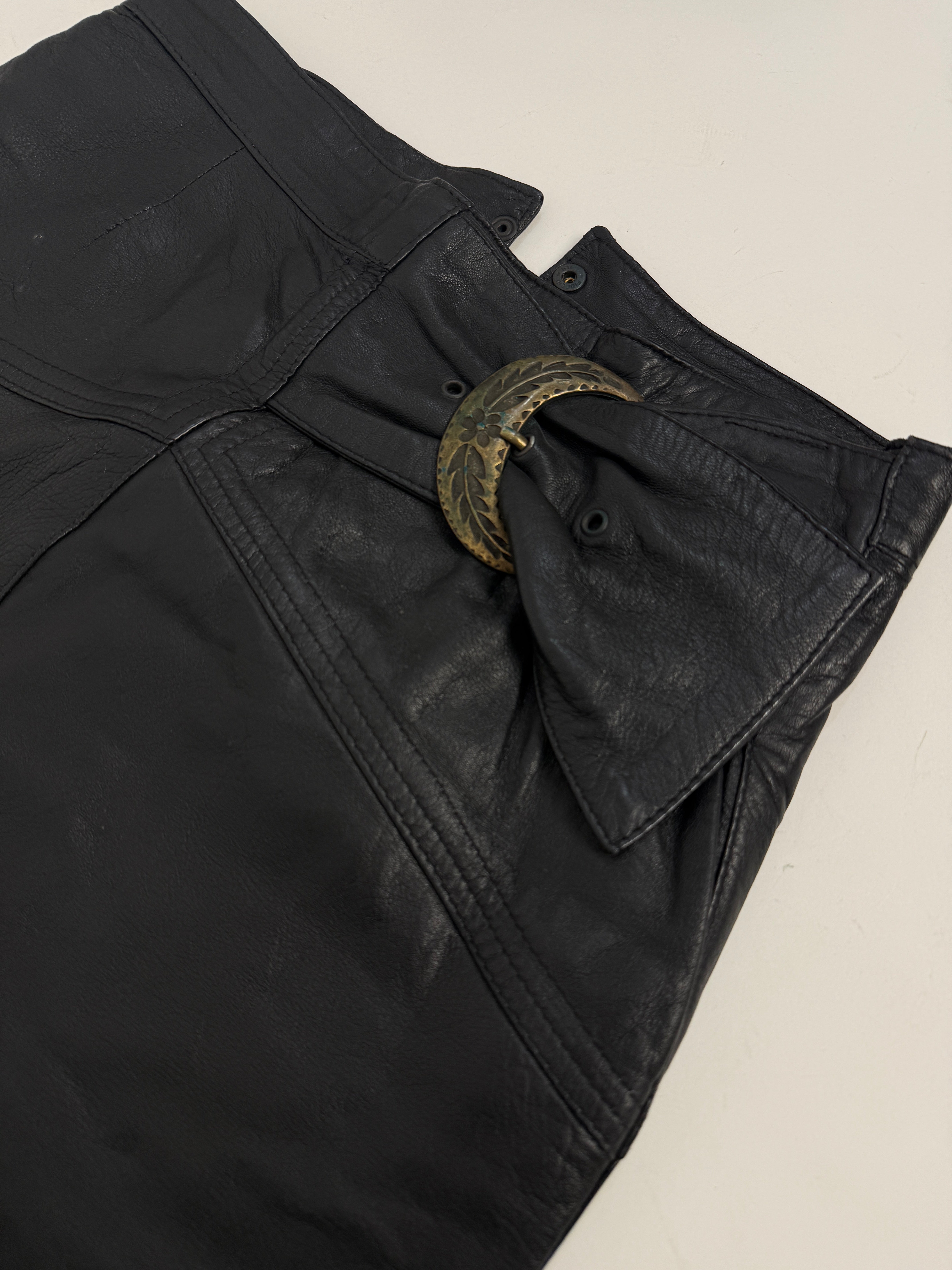 1980s pencil skirt - Genuine leather