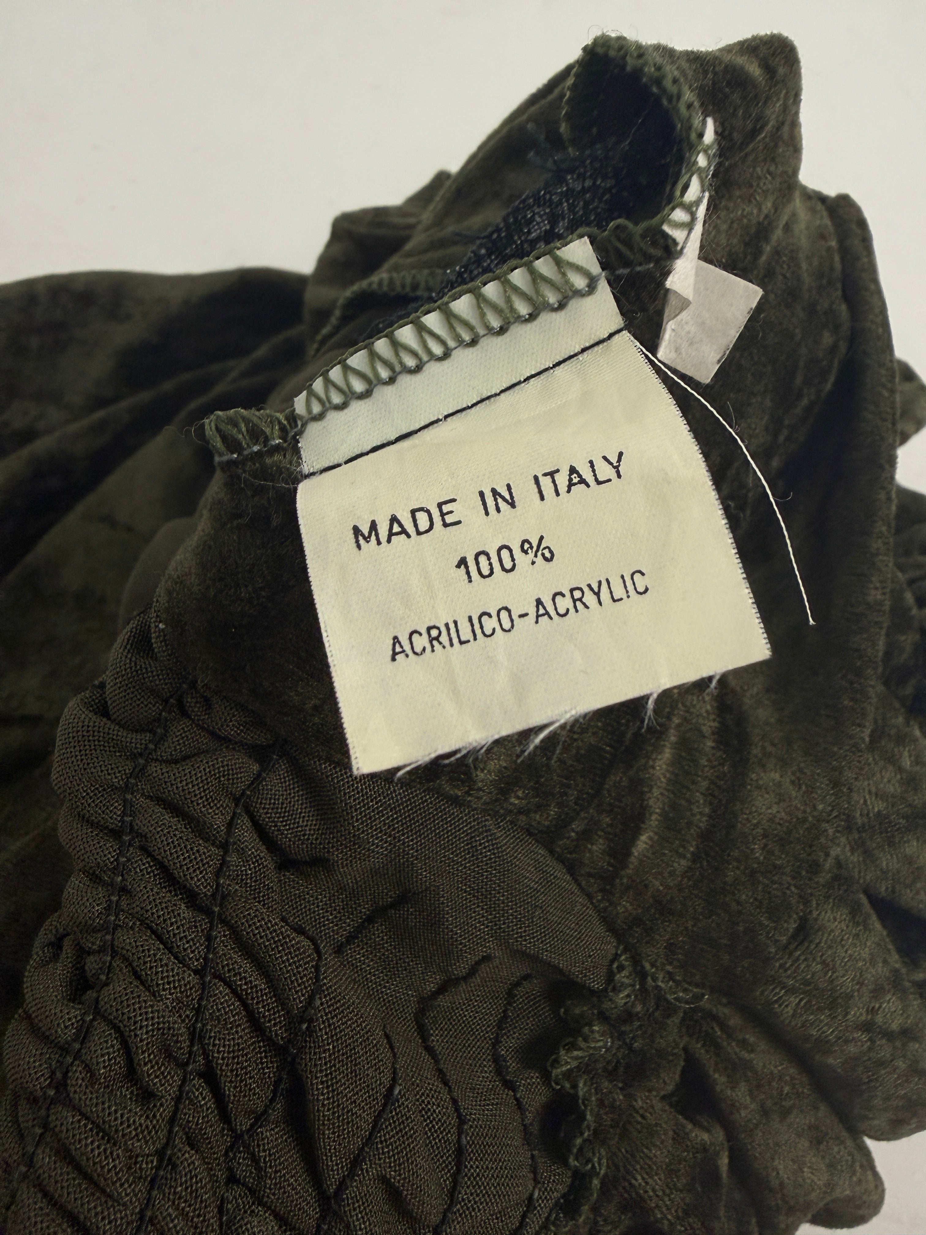 Gonna vintage in velluto verde drappeggiata