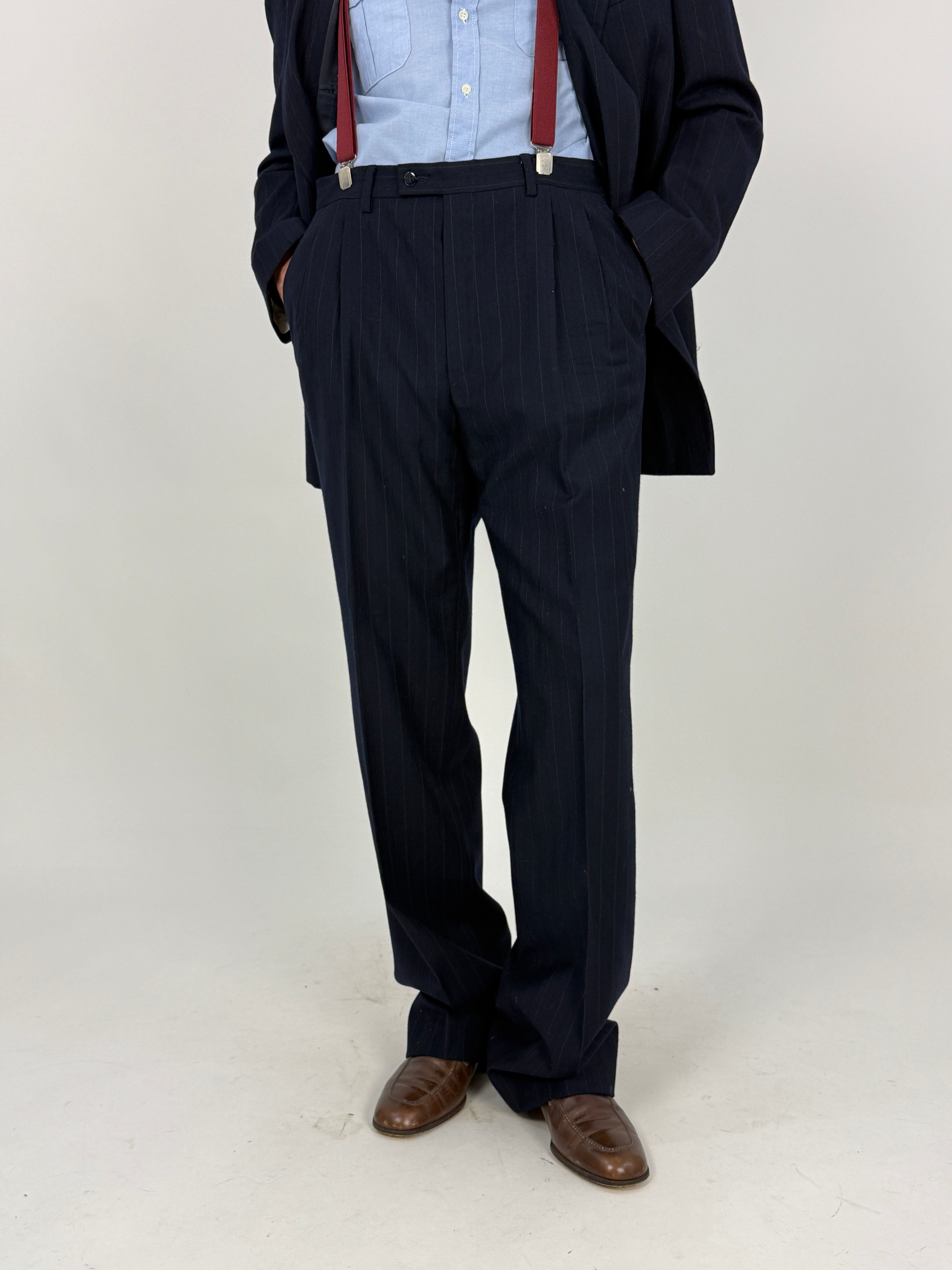 Completo Gessato Navy Vintage – Taglia 50/52