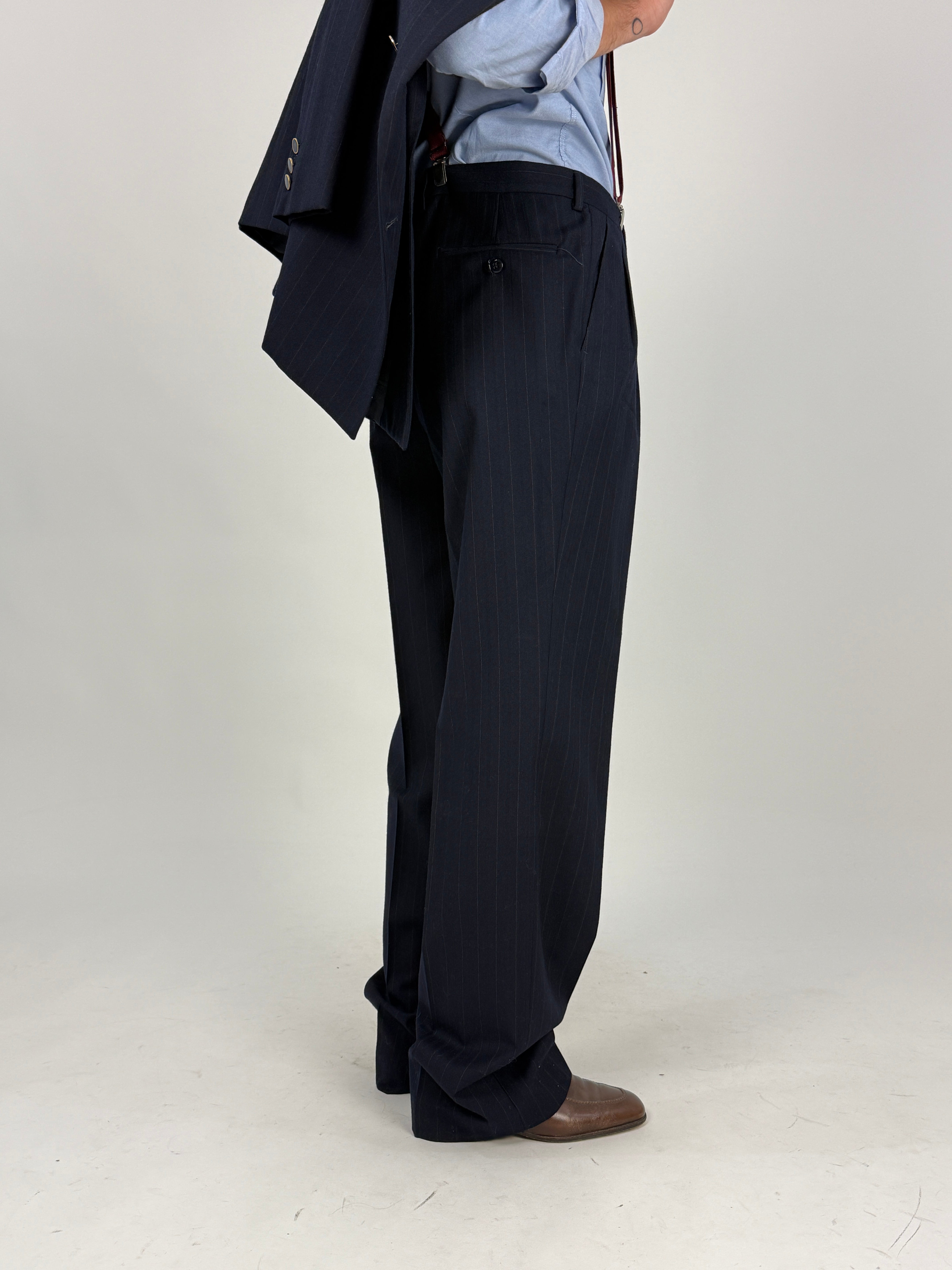 Completo Gessato Navy Vintage – Taglia 50/52