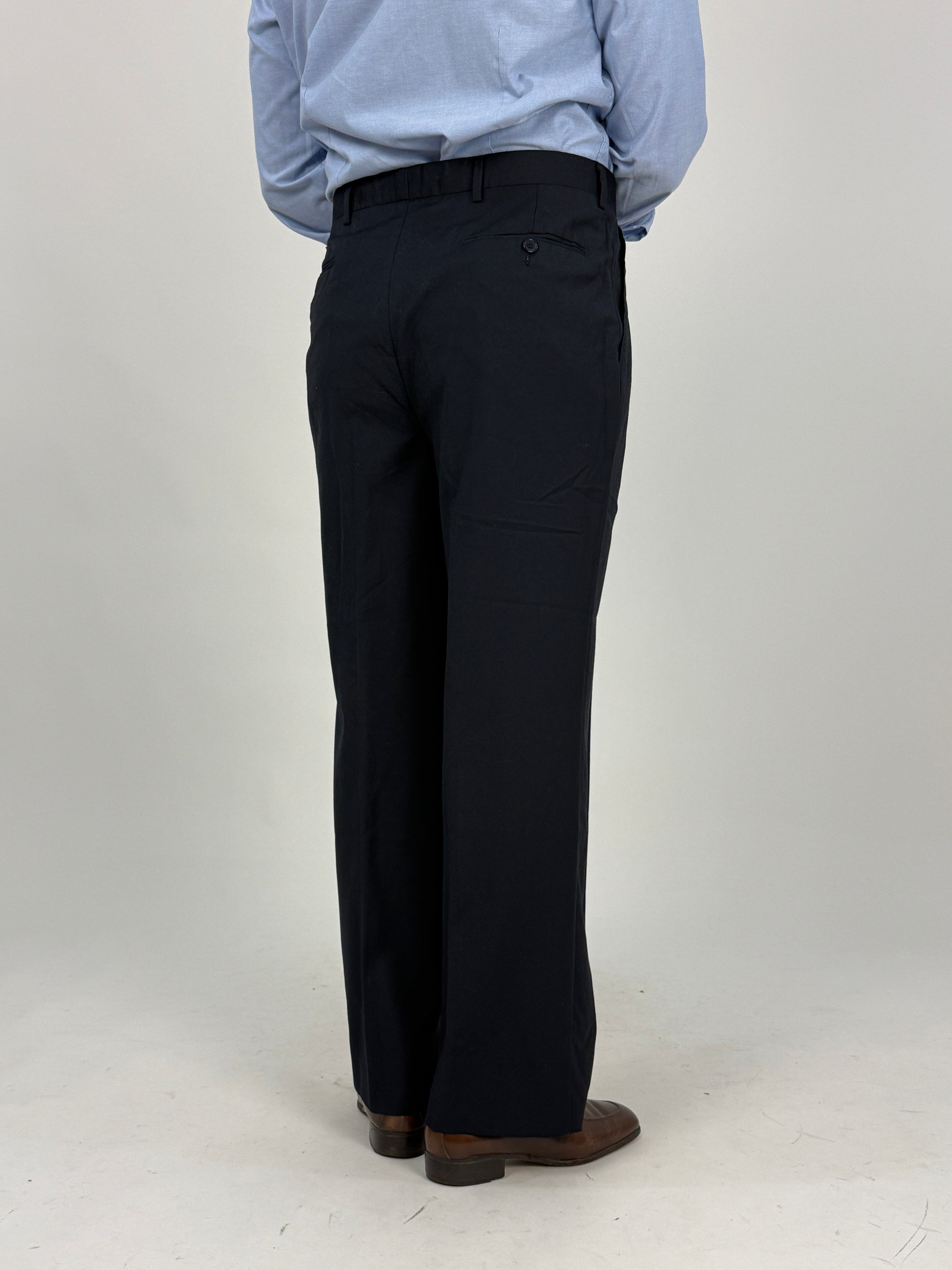 Pantalone Yves Saint Laurent blu notte vintage - retro intero indossato