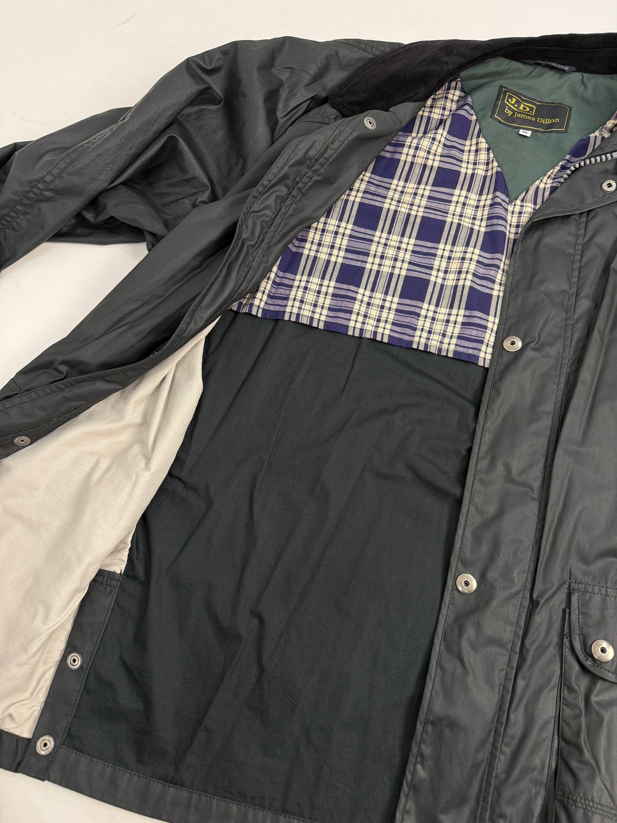 Giacca Cerata Vintage Fodera Tartan - Taglia XL
