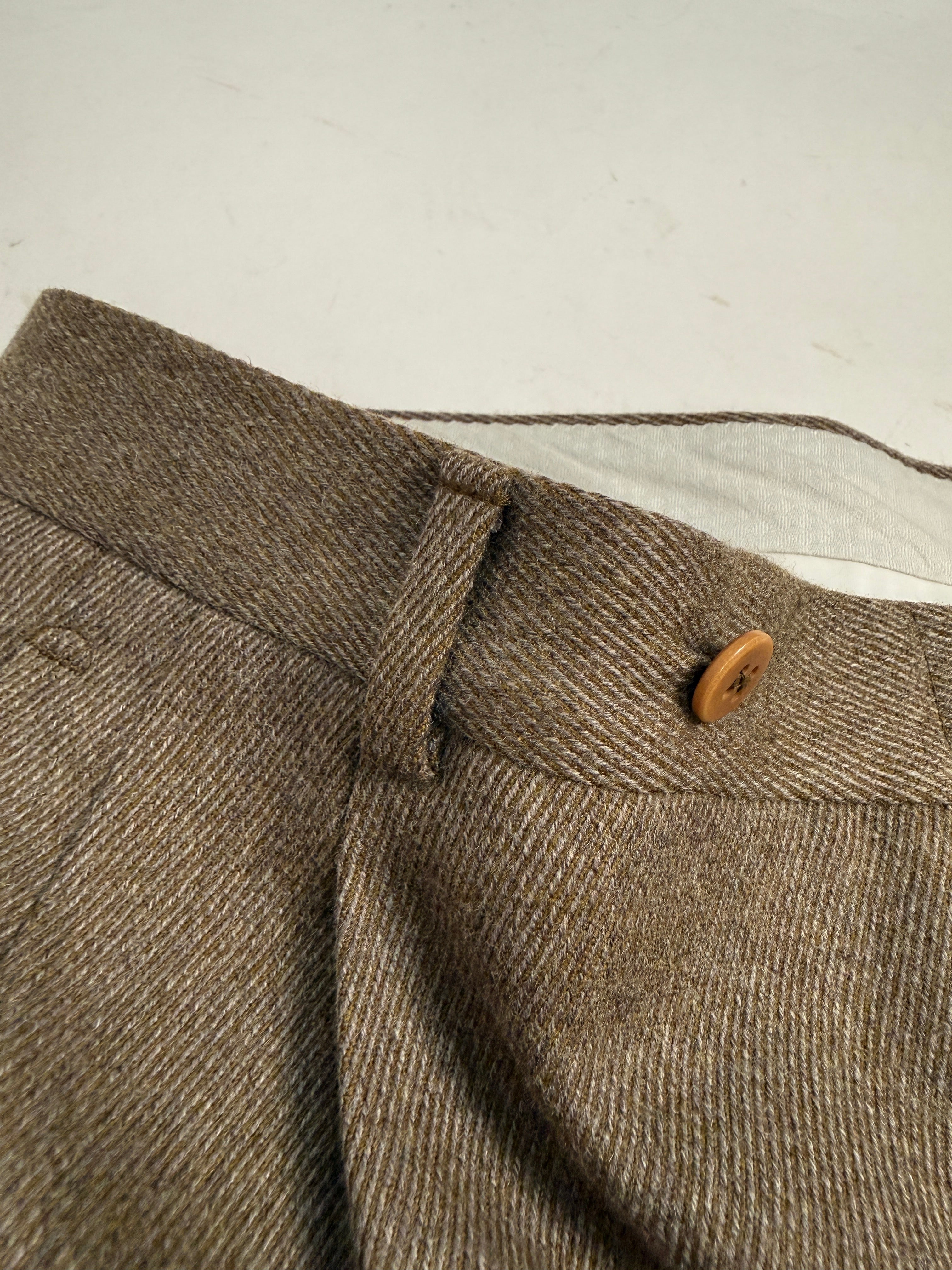 Burberrys' Pantaloni Lana Tweed Marrone Anni '70/'80 – Taglia 46