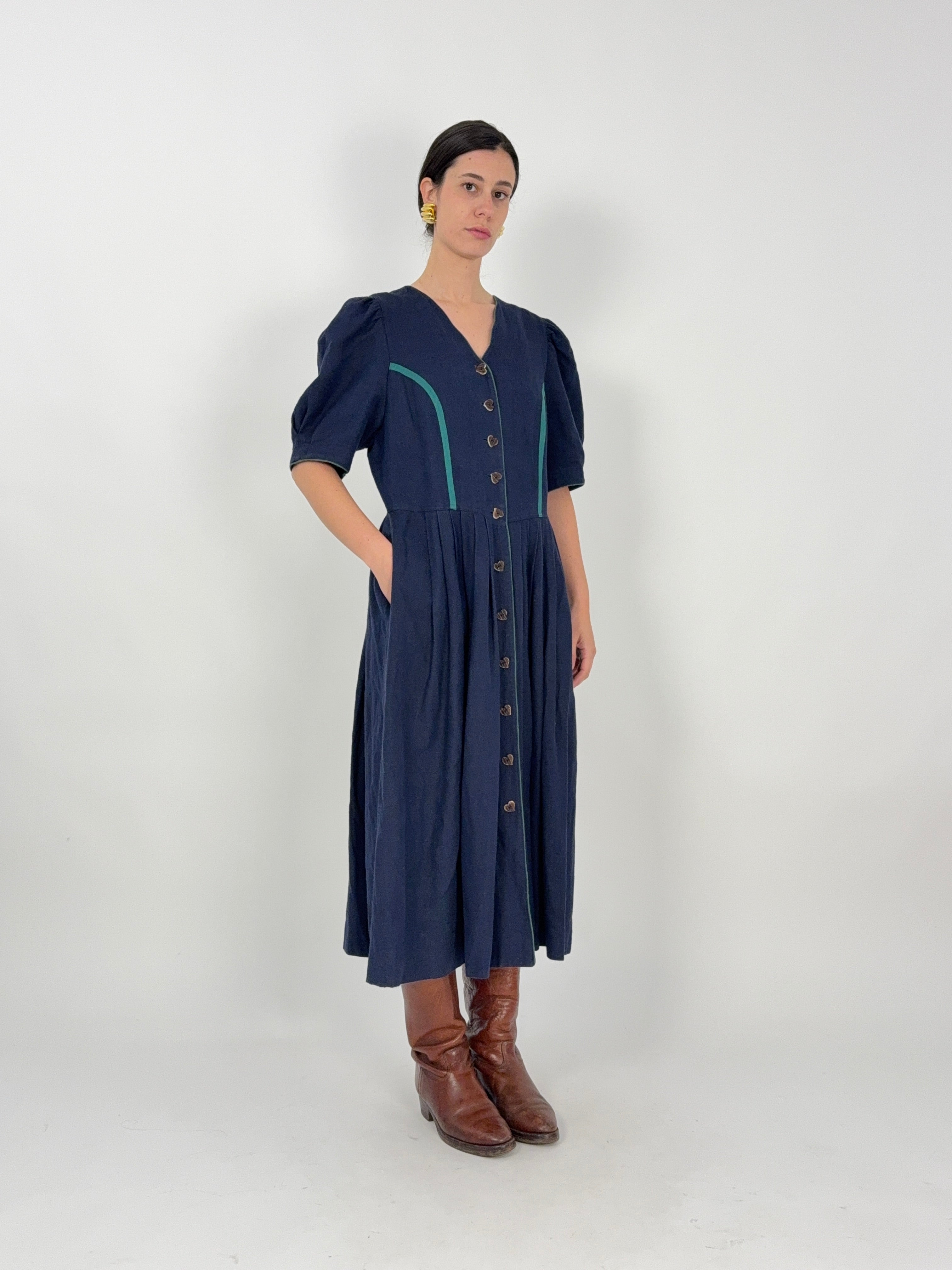 Abito Vintage Berwin & Wolff in Lino Blu