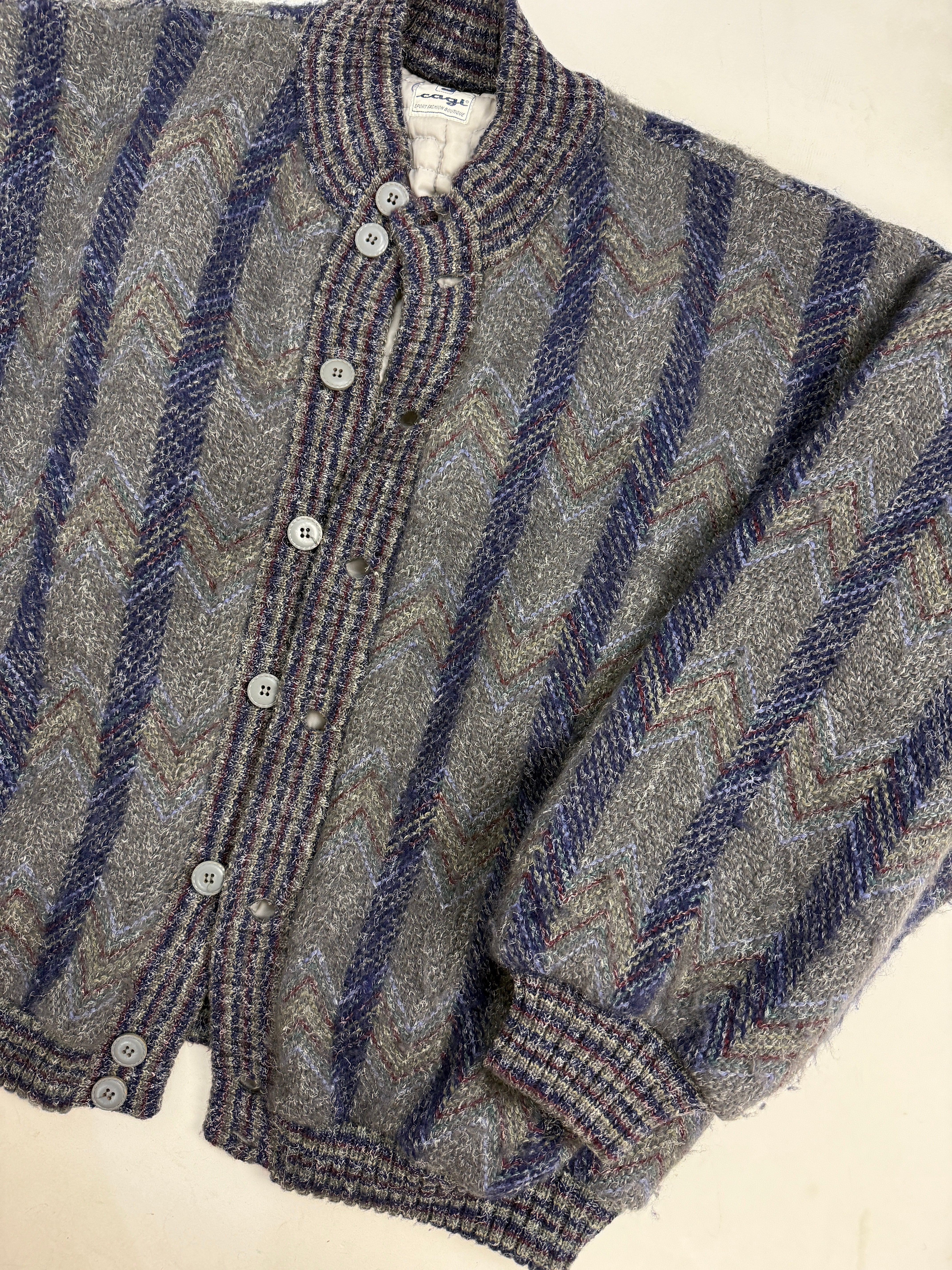 Cardigan Cagi Vintage in Lana con Interno Trapuntato – Taglia L
