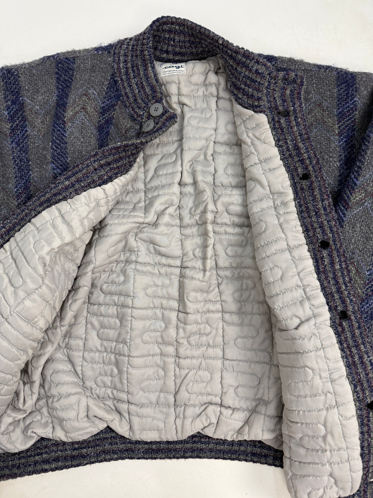 Cardigan Cagi Vintage in Lana con Interno Trapuntato – Taglia L