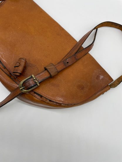 Genuine leather shoulder bag 70s
