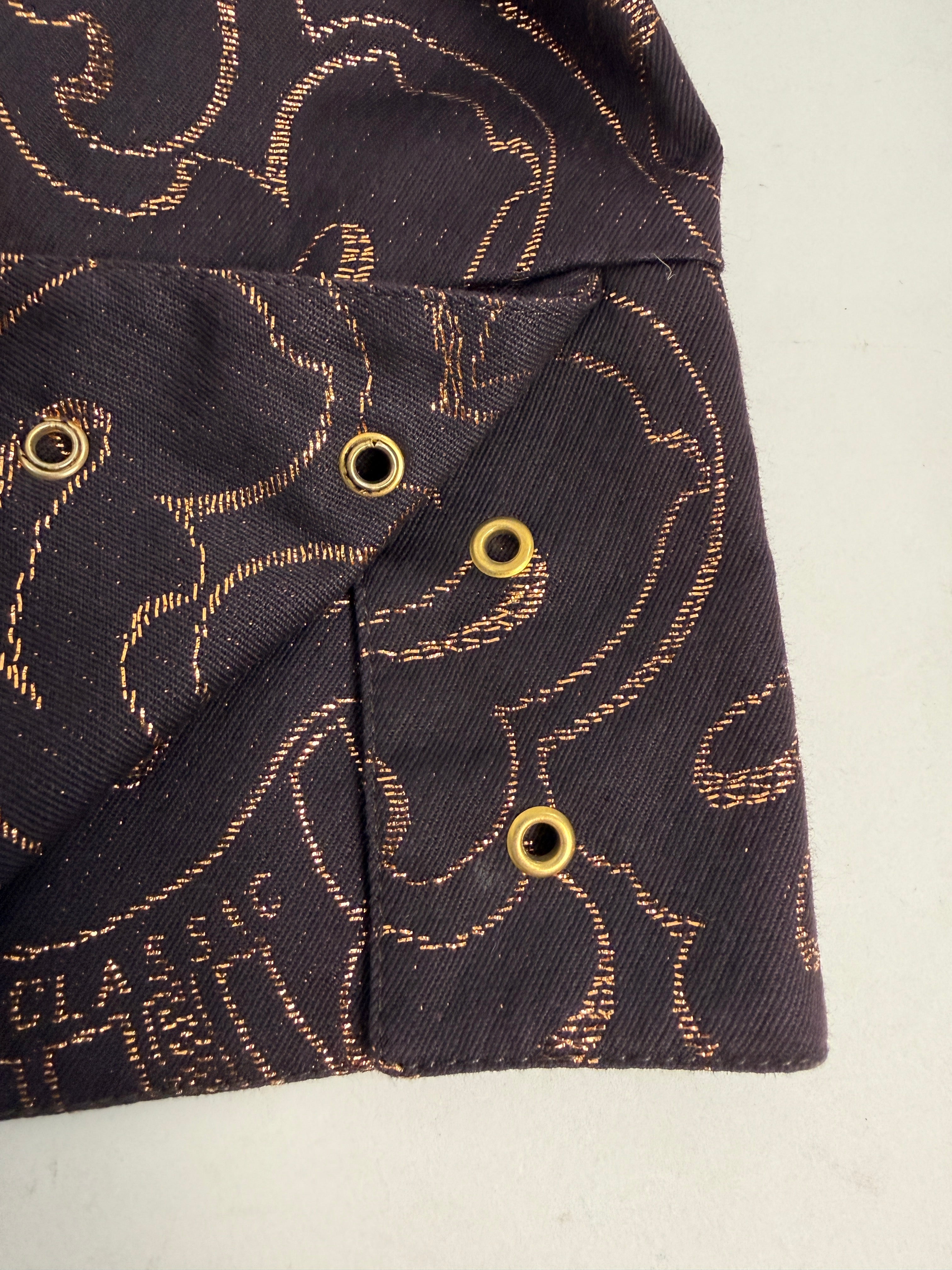 Giacca Vintage Versace Classic V2 con Ricami Oro e Motivo Barocco