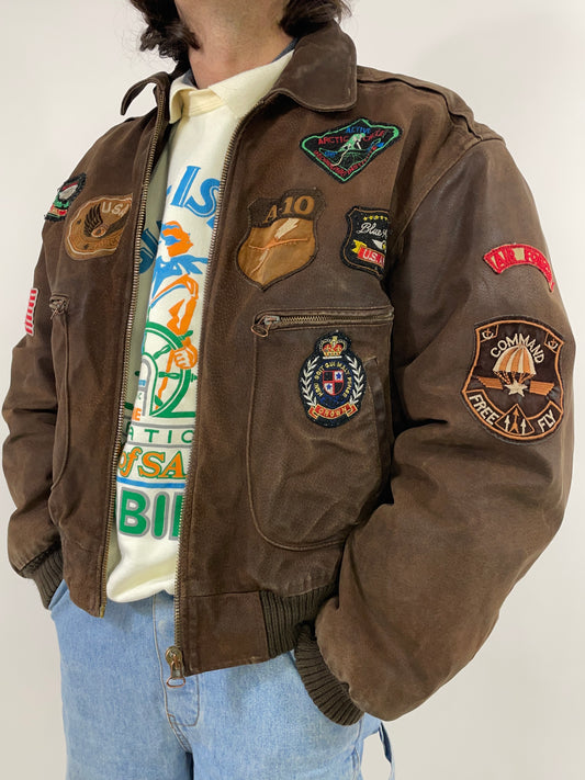 Bomber Conbipel con toppe aviatore 1990s