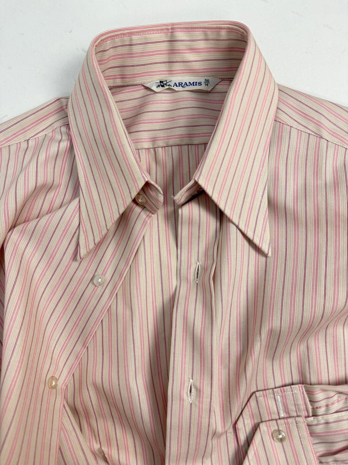 Aramis Camicia a Righe Rosa Anni '70 – Taglia L