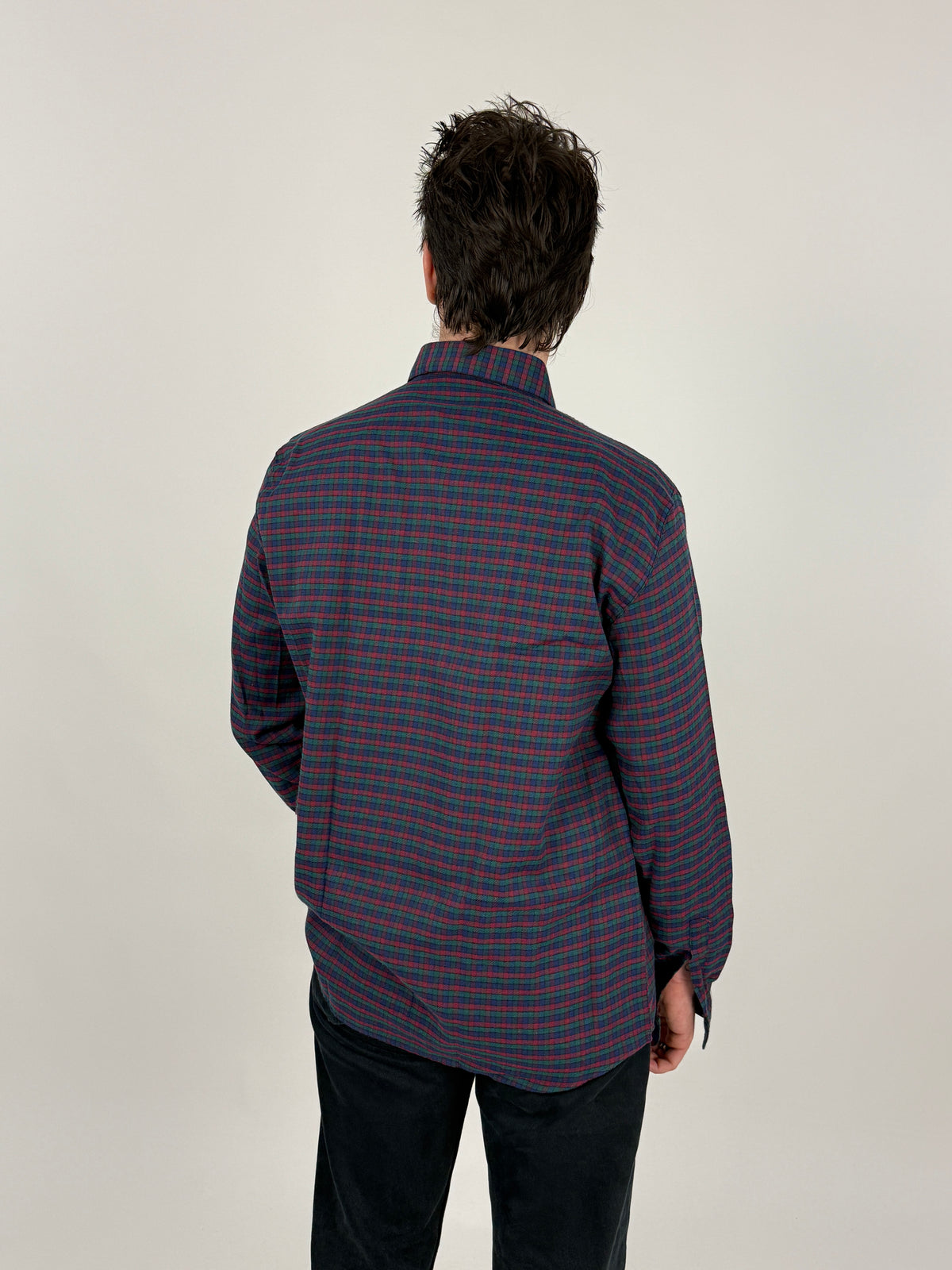 Wrangler camicia quadri deadstock vintage anni 80 - fronte chiusa indossato taglia M