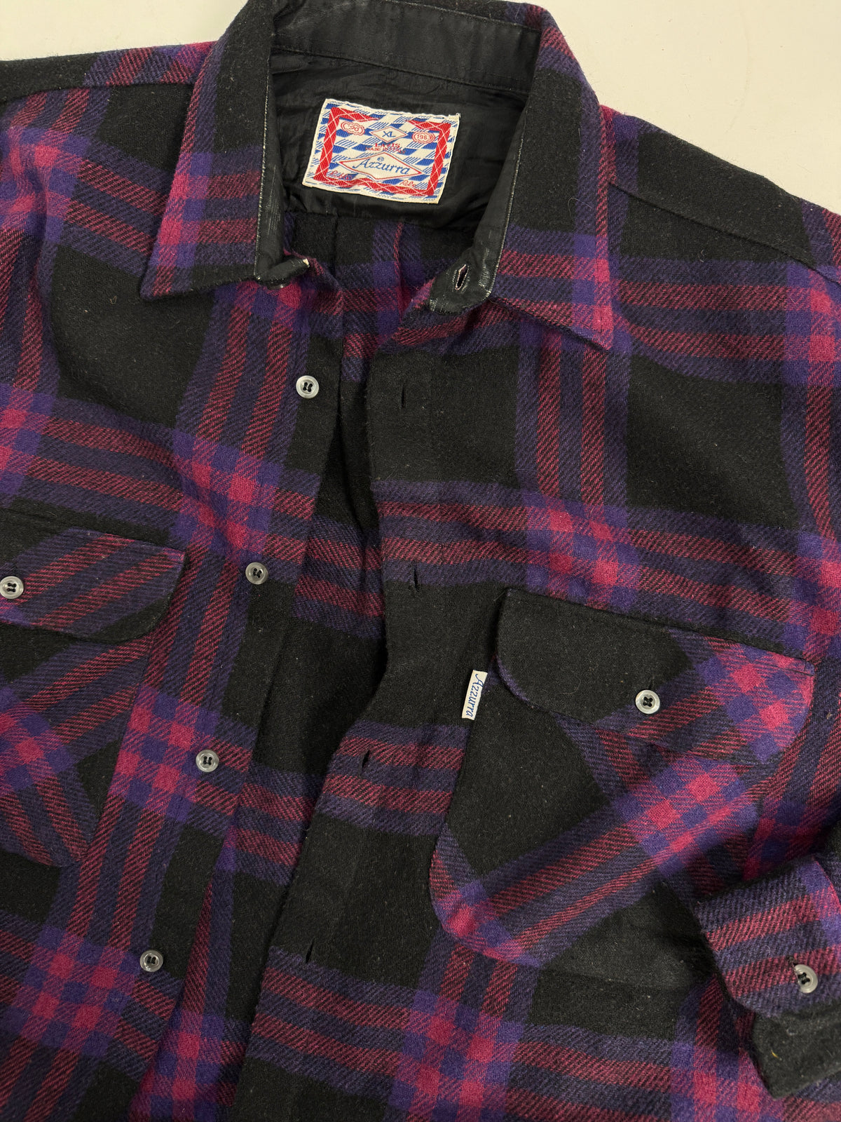 Camicia Flanella Lana Tartan Vintage – Taglia XL