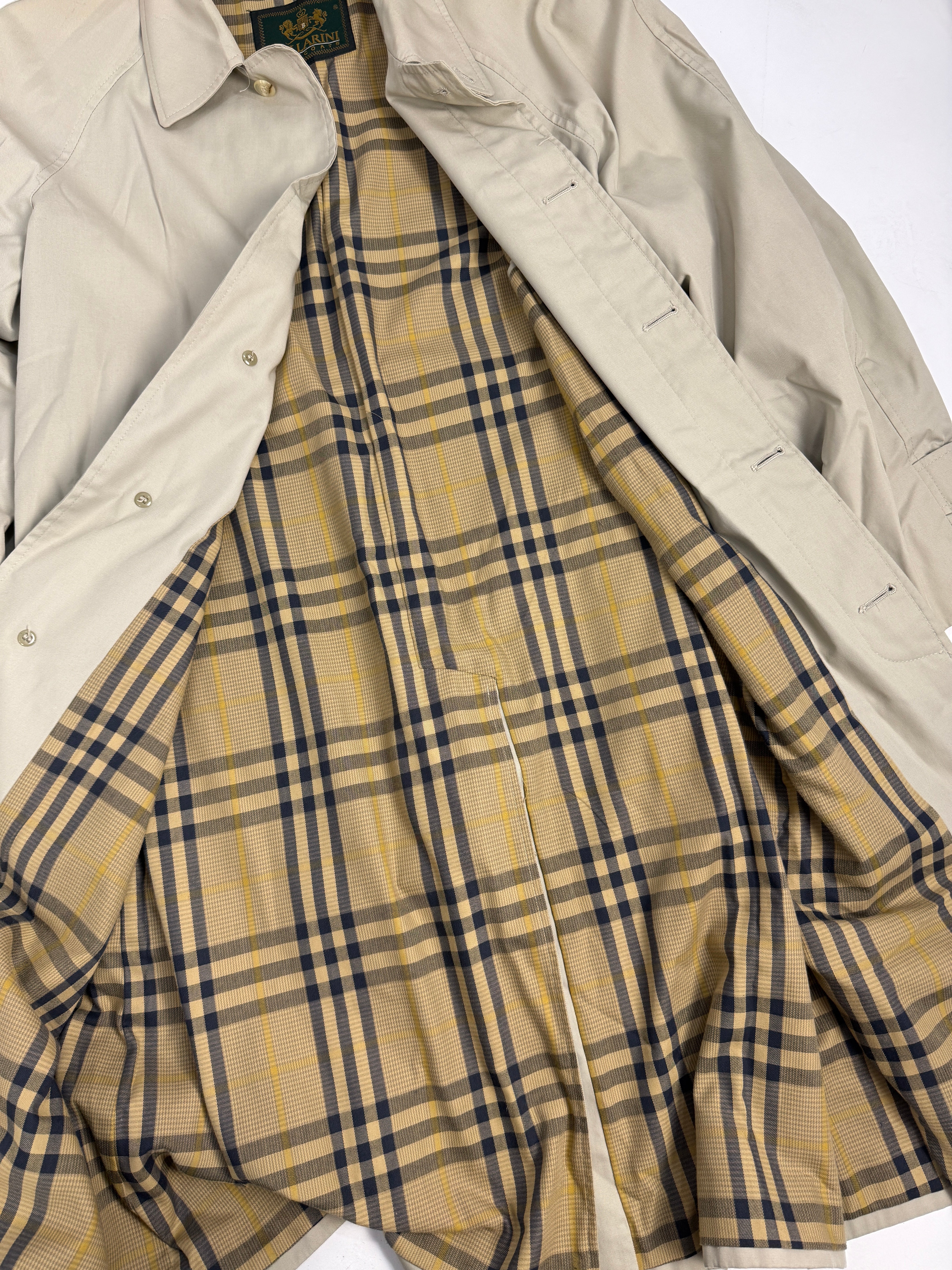 Trench vintage Uomo con fodera tartan
