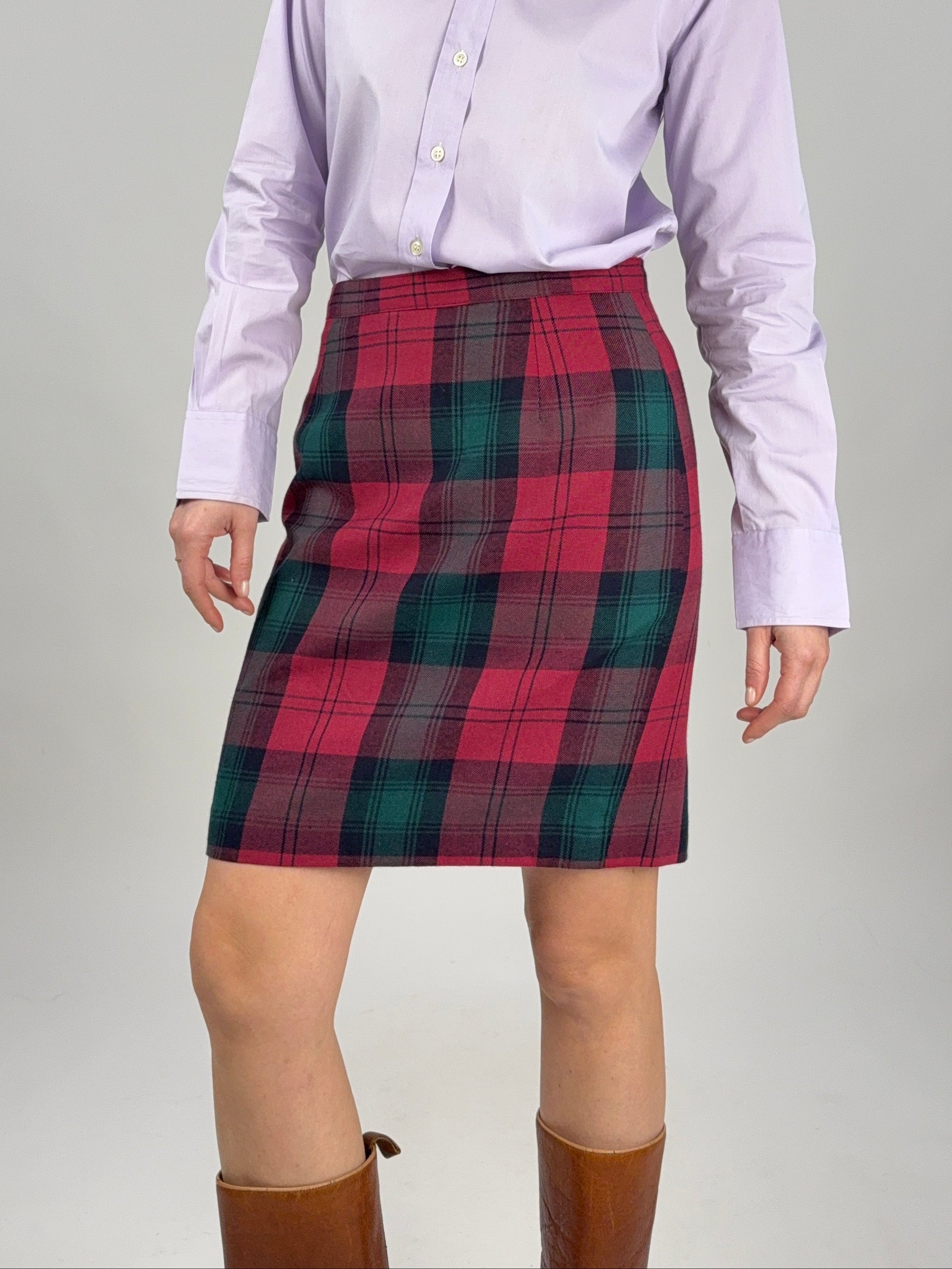 Pure wool tartan skirt