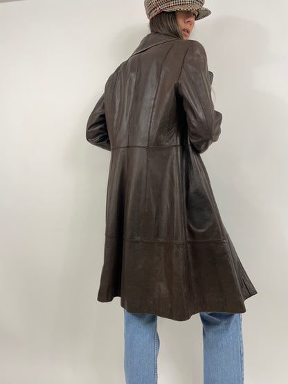 Leather long coat Roberto Cavalli