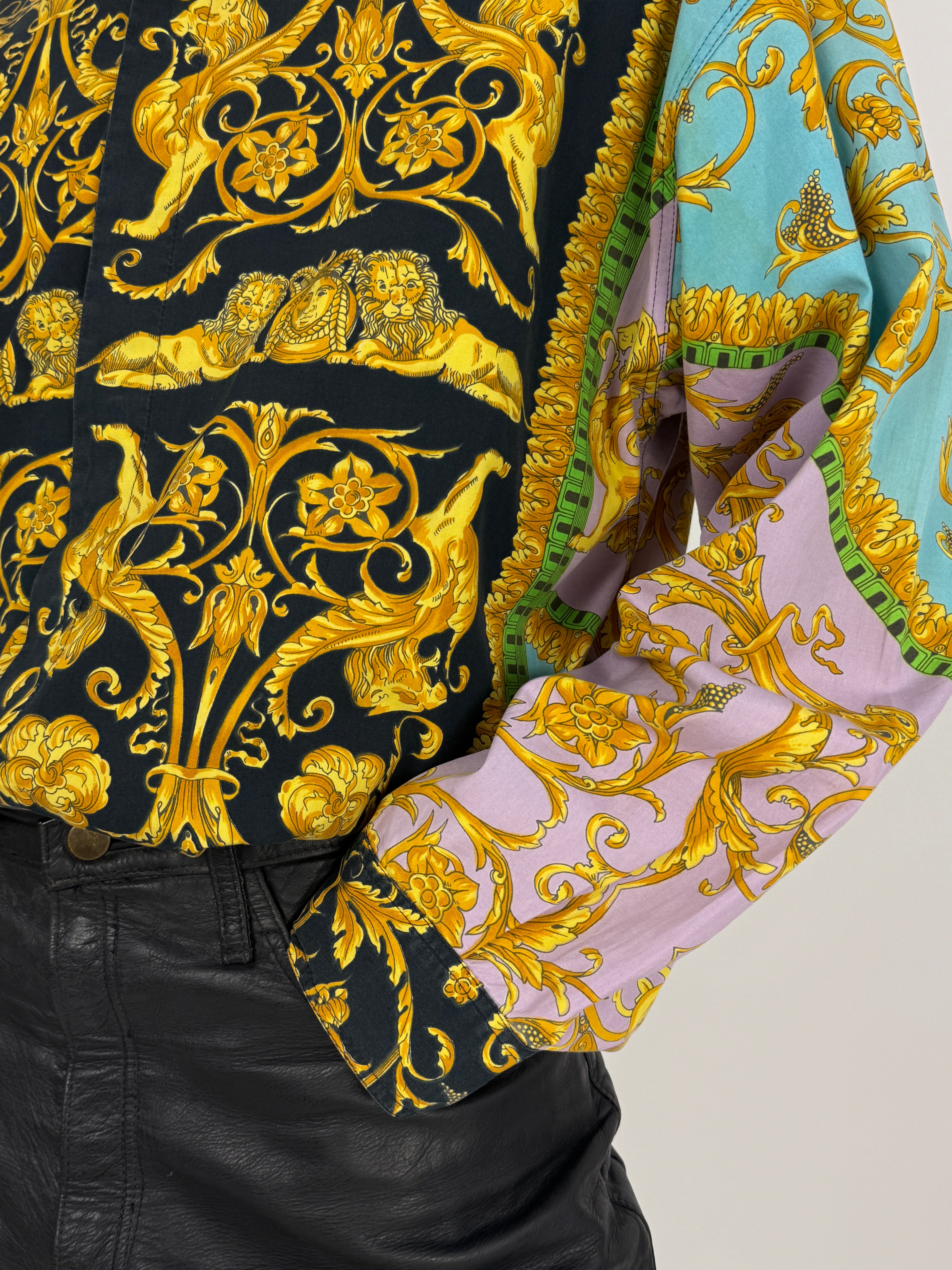 Camicia VERSUS Gianni Versace Vintage Anni '80 Stampa Barocca - Taglia L