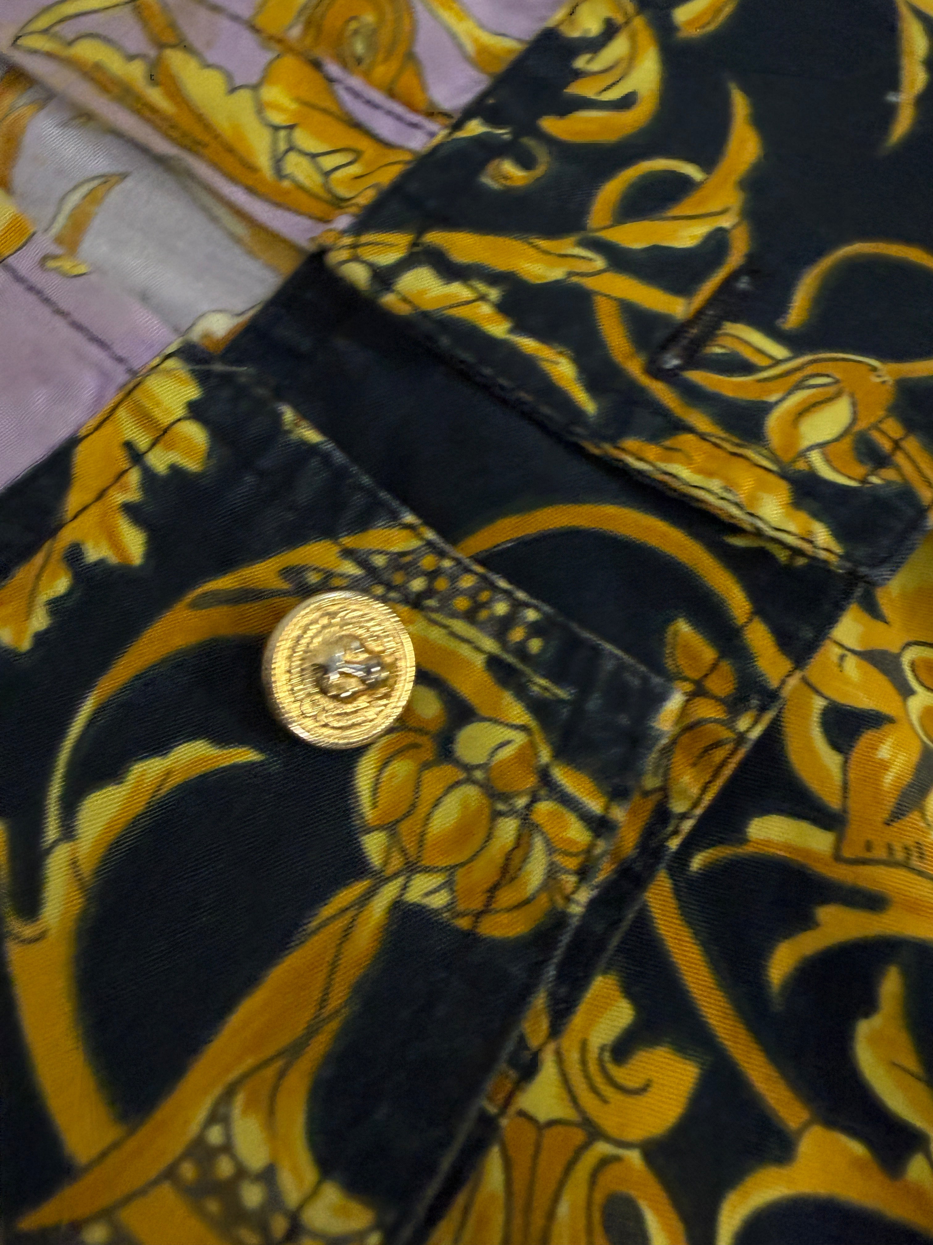 Camicia VERSUS Gianni Versace Vintage Anni '80 Stampa Barocca - Taglia L