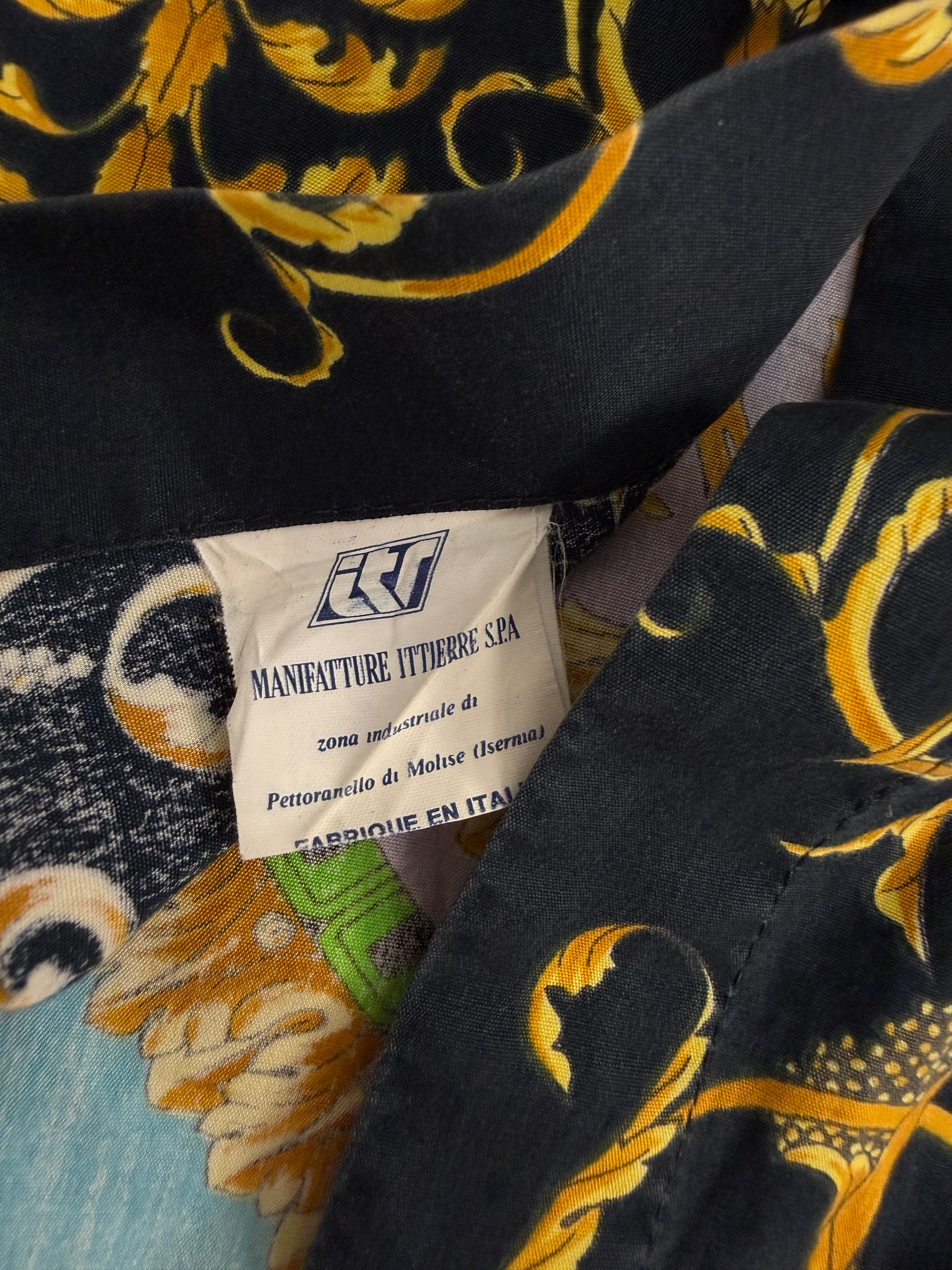 Camicia VERSUS Gianni Versace Vintage Anni '80 Stampa Barocca - Taglia L