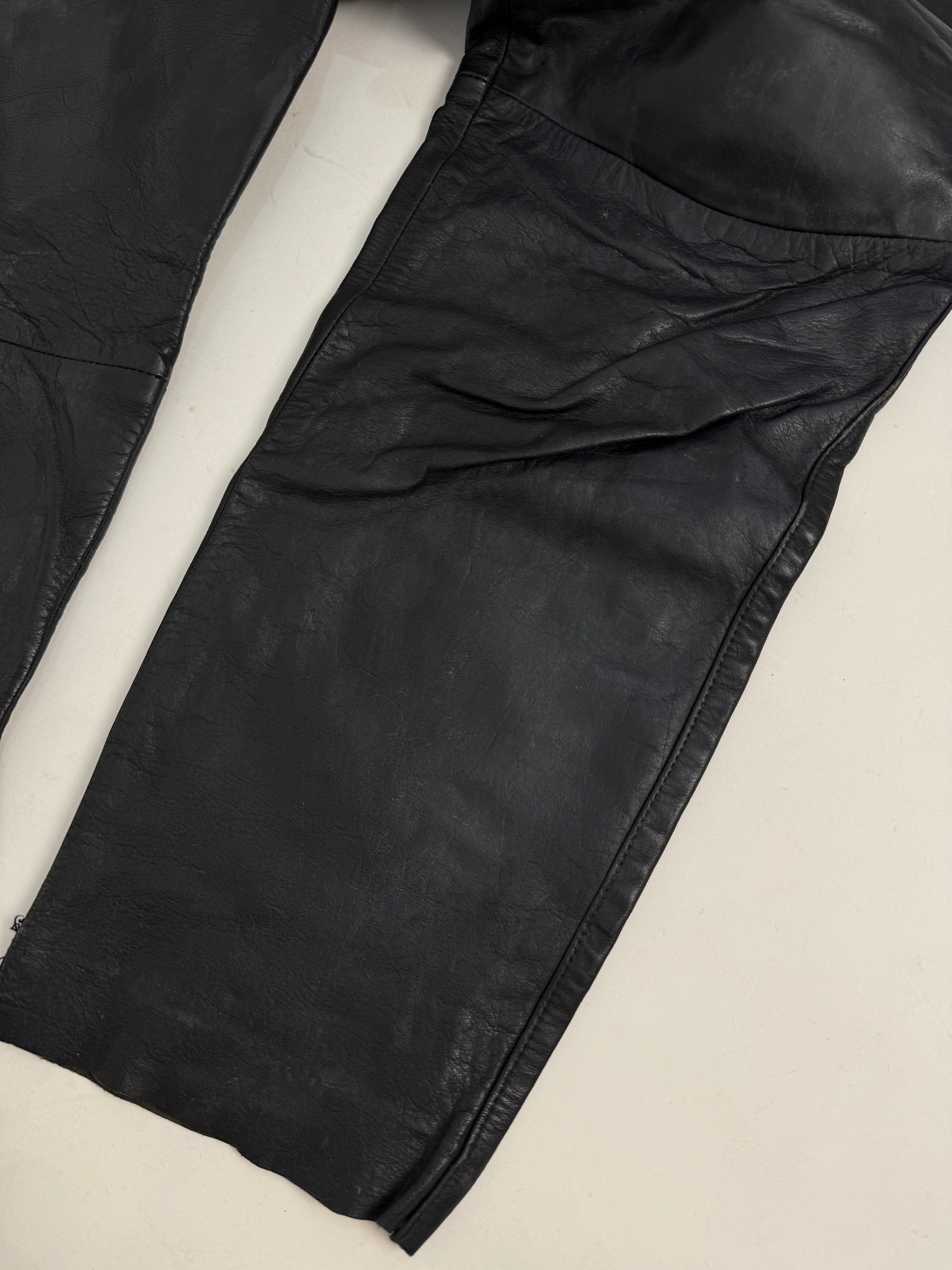 Pantaloni in Pelle Nera Anni '80 - Taglia 48