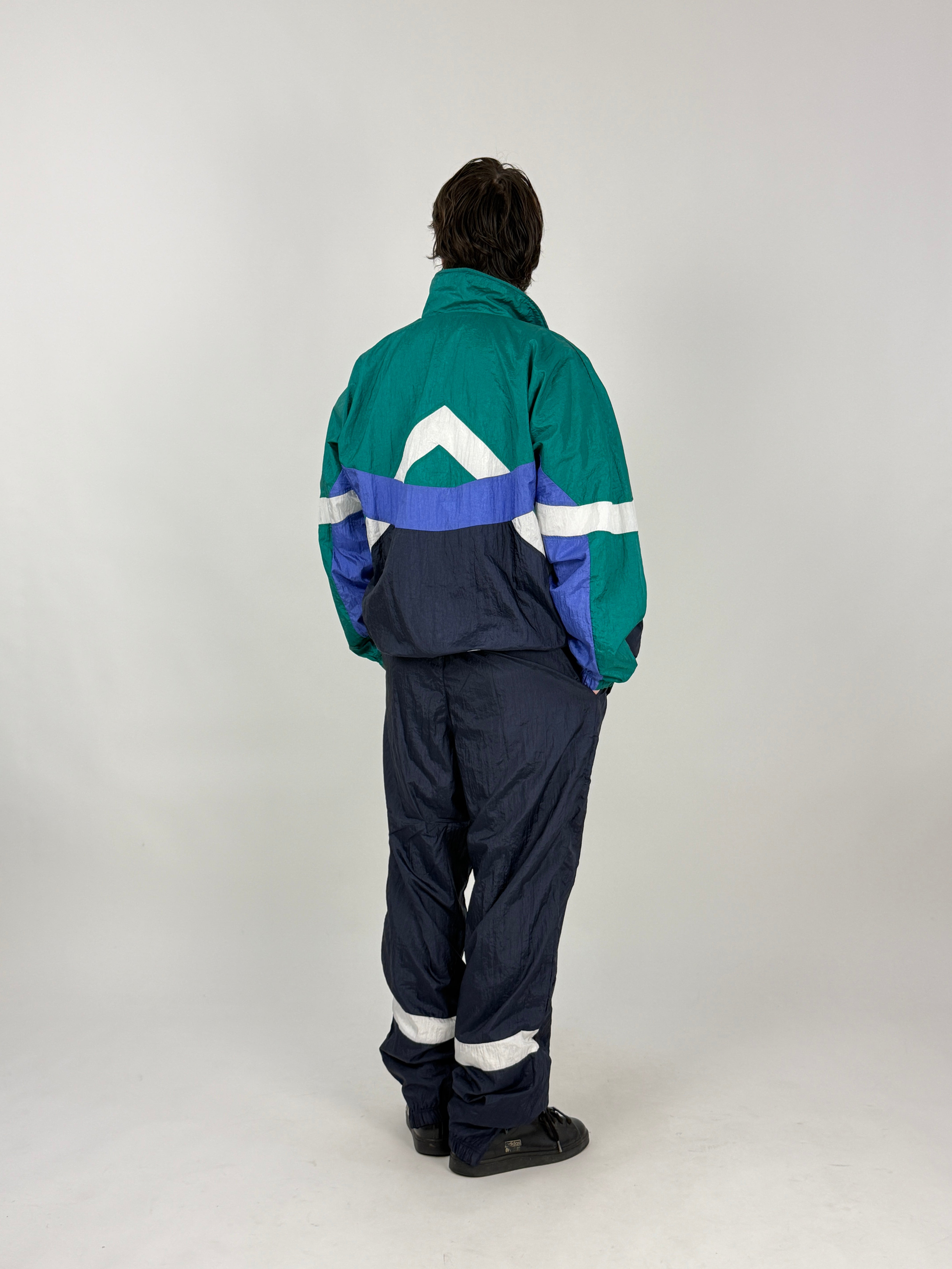 Tuta Sergio Tacchini Vintage Anni '80 Verde/Blu Navy — Taglia L