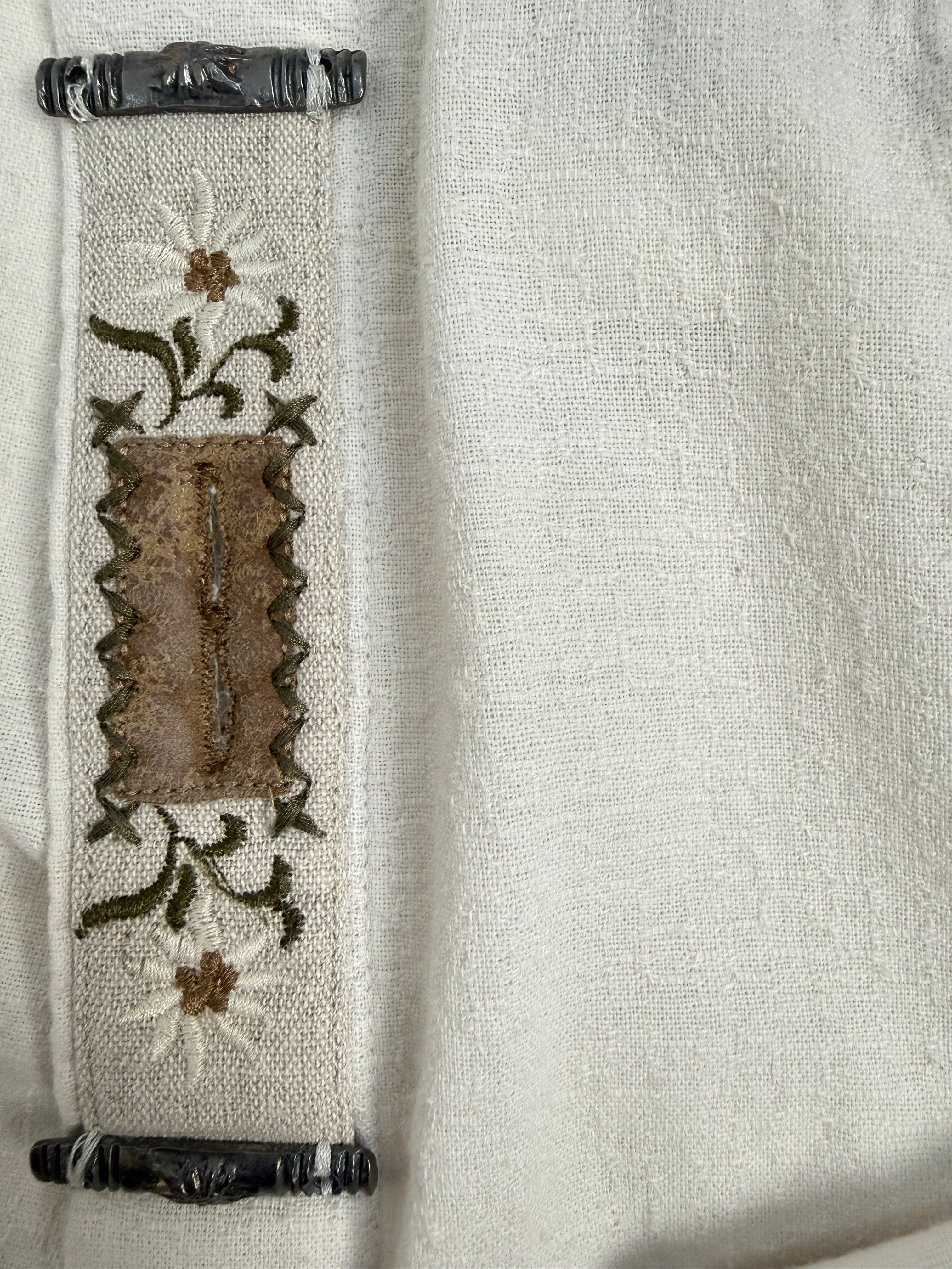 Camicia Trachten in cotone bianco