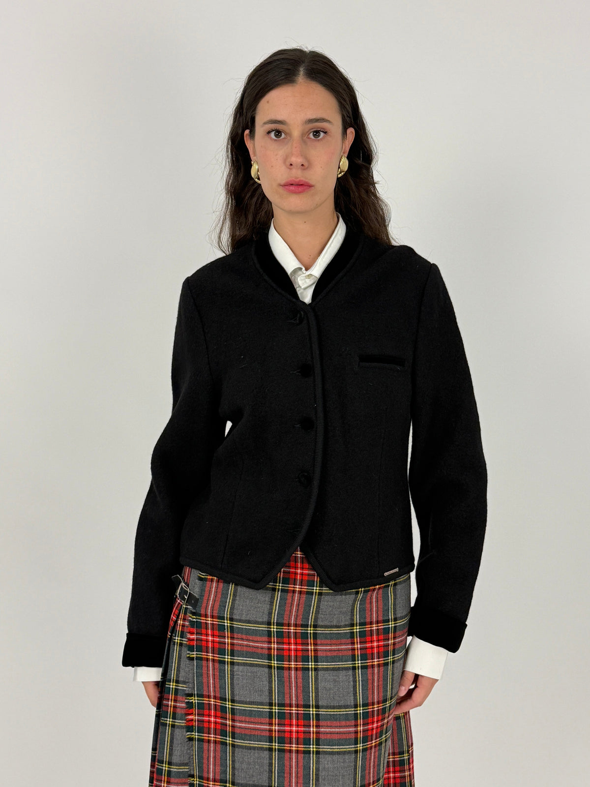 Giacca Geiger Collections lana cotta nera - laterale/retro indossato