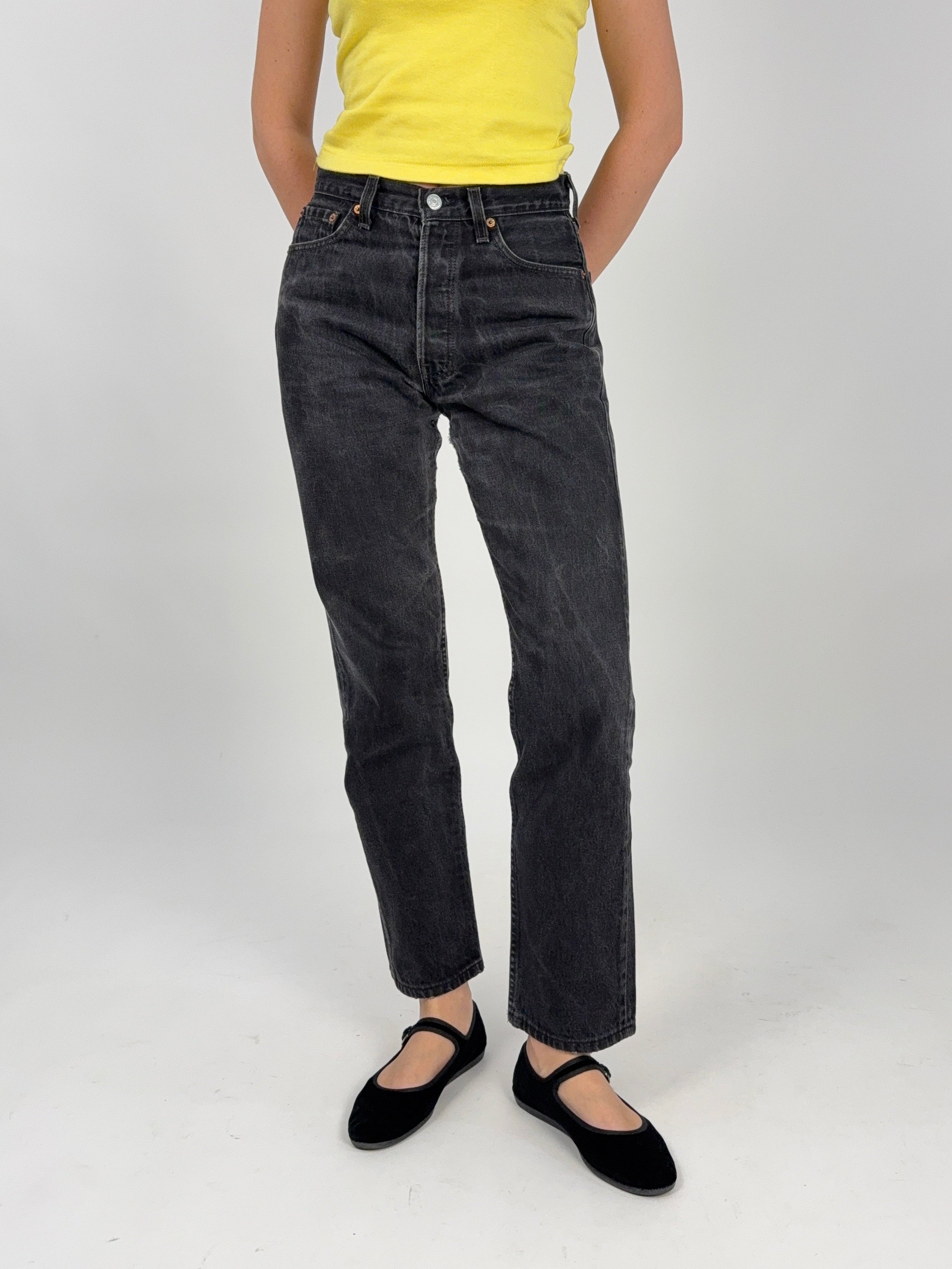 levi's jeans 501 made in usa color lavagna vintage da donna