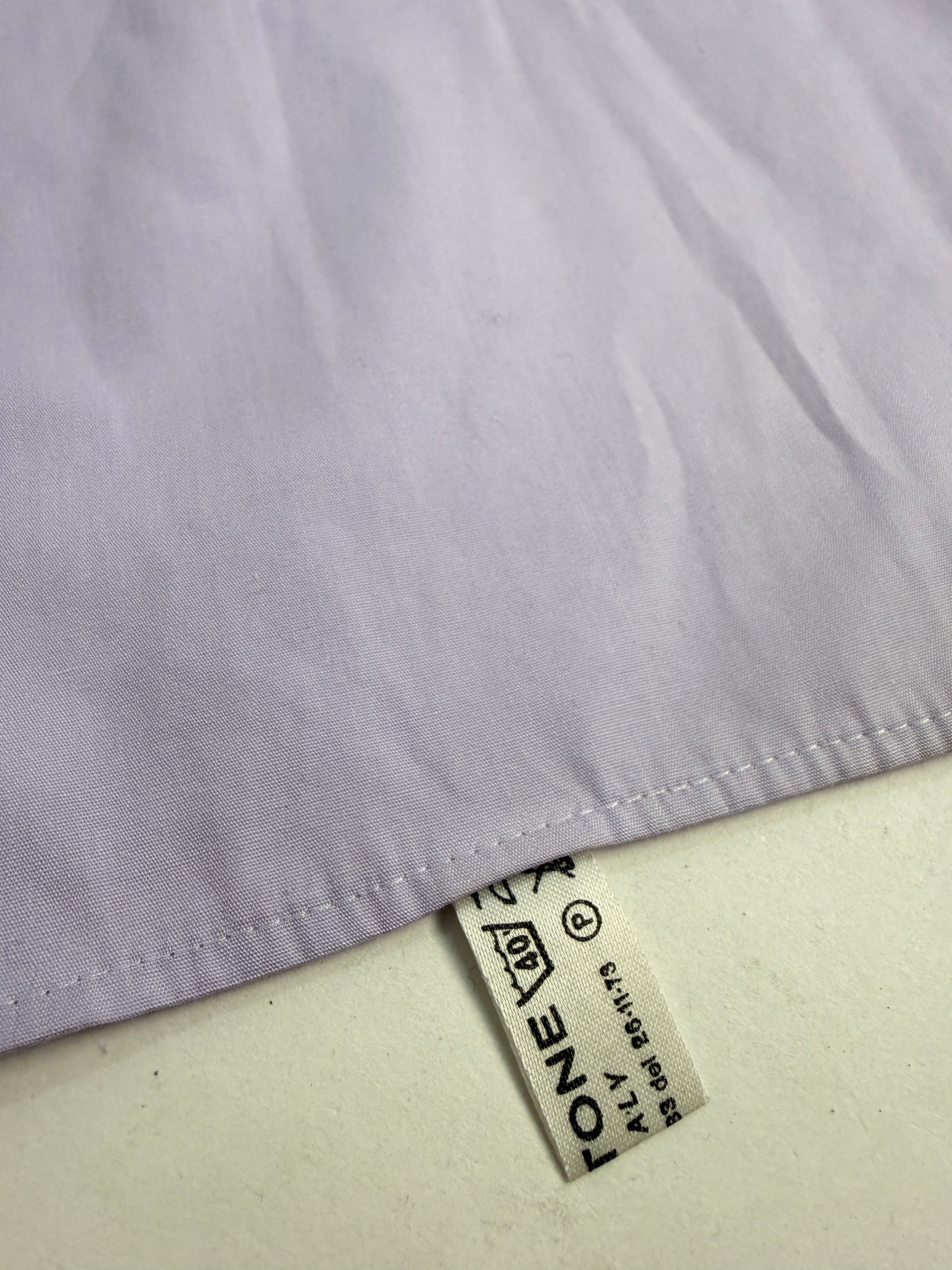 Camicia anni '70 in cotone viola pastello