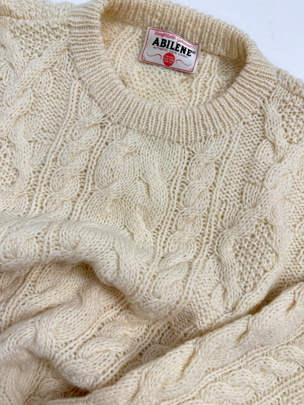 Maglione Vintage in Lana Shetland a Trecce Aran - Taglia L