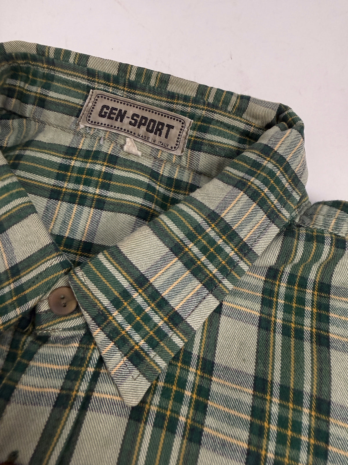 Camicia Oversize in Flanella di Cotone a Quadri Verde Vintage - Taglia XL
