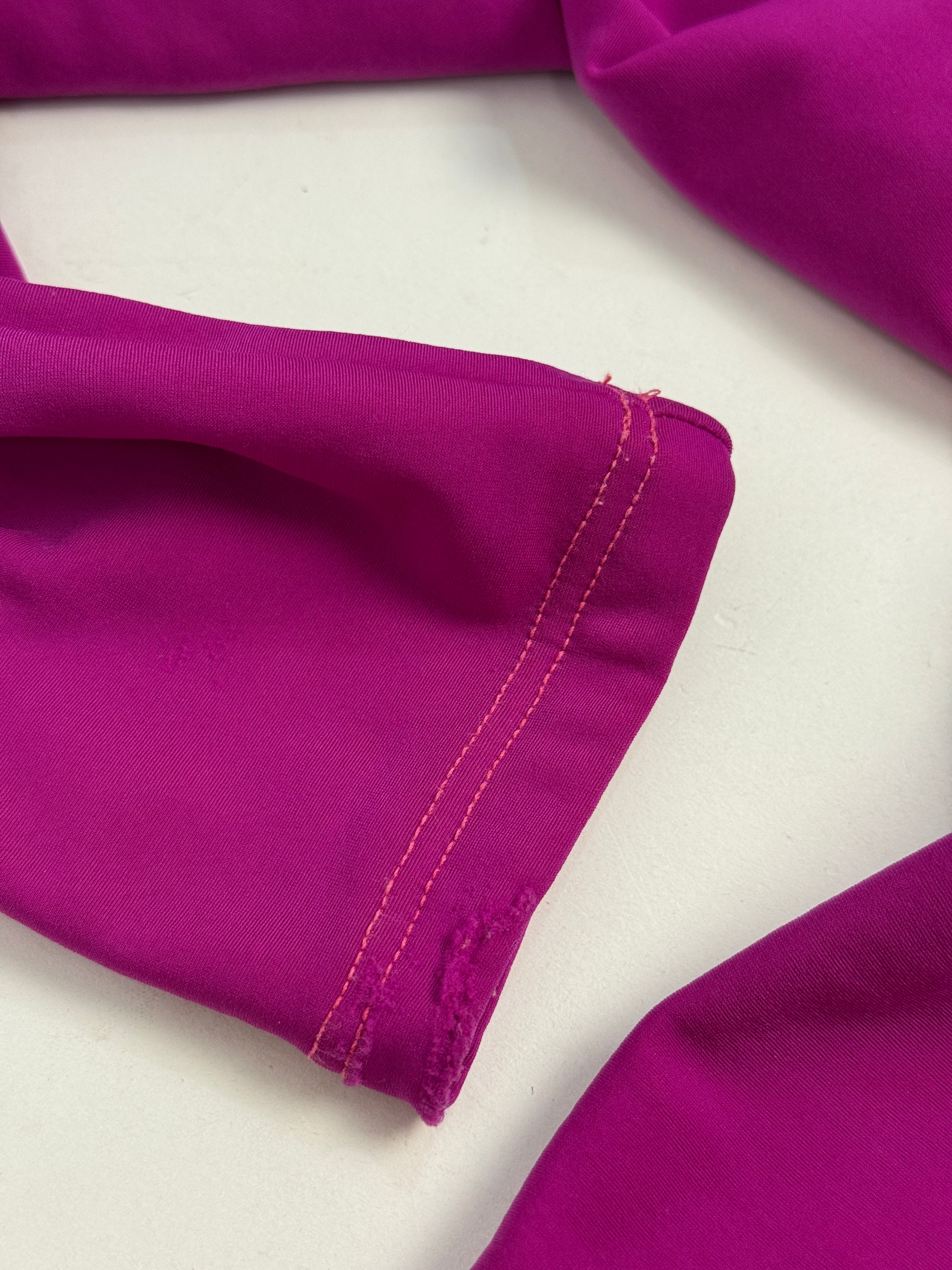 Tuta Aderente Anni '80 Fucsia con Pannelli Geometrici — Taglia M