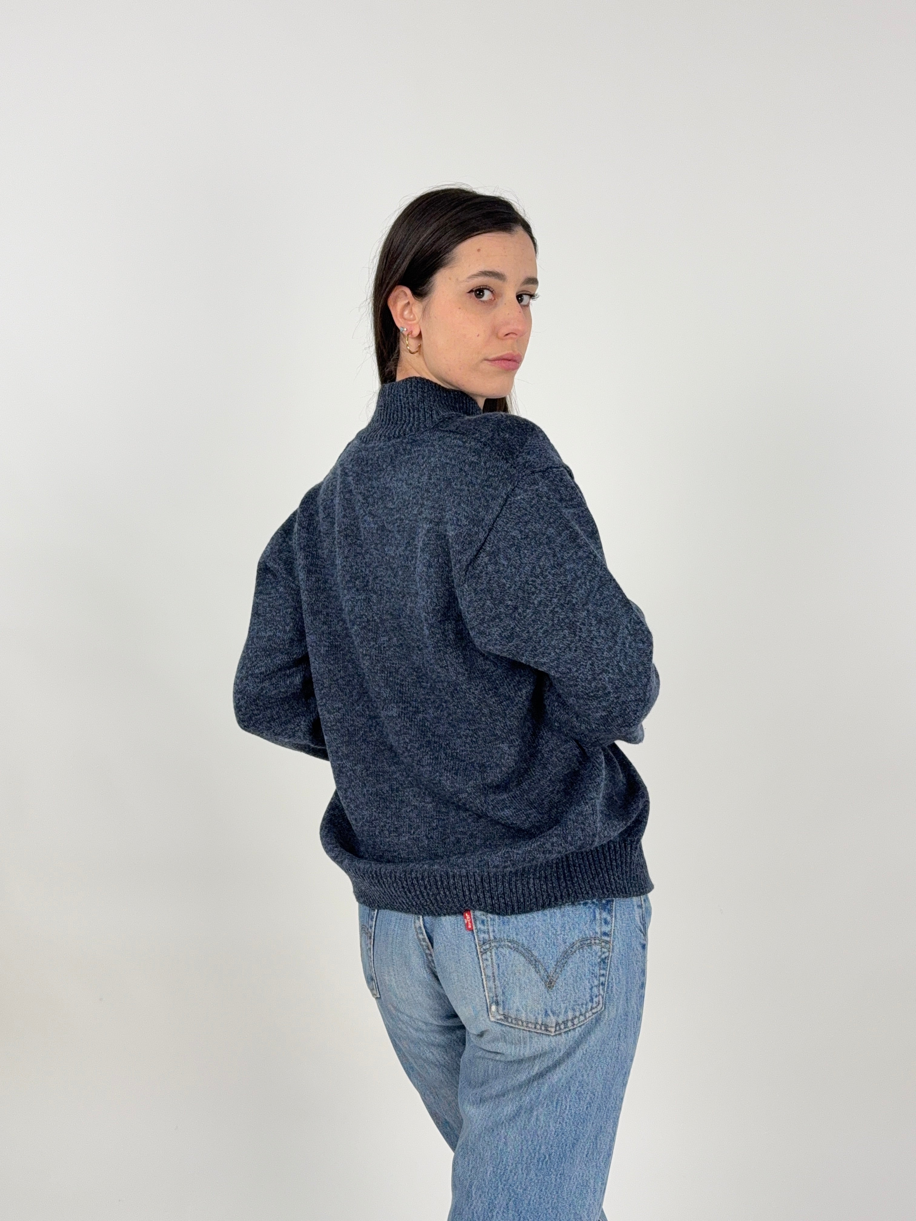 Cardigan in lana a rombi