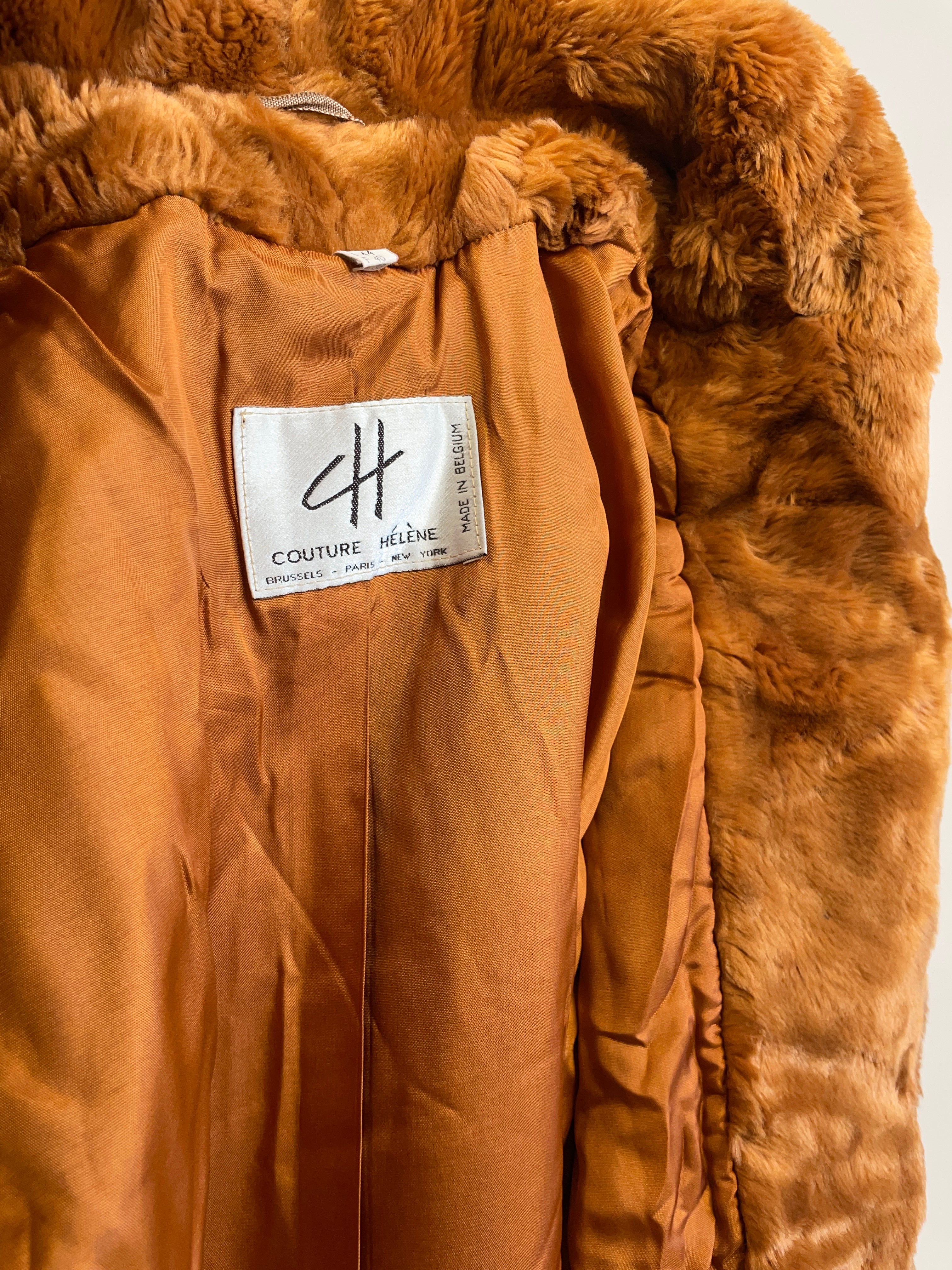 Cappotto anni '80 Couture Hélène in pelliccia sintetica