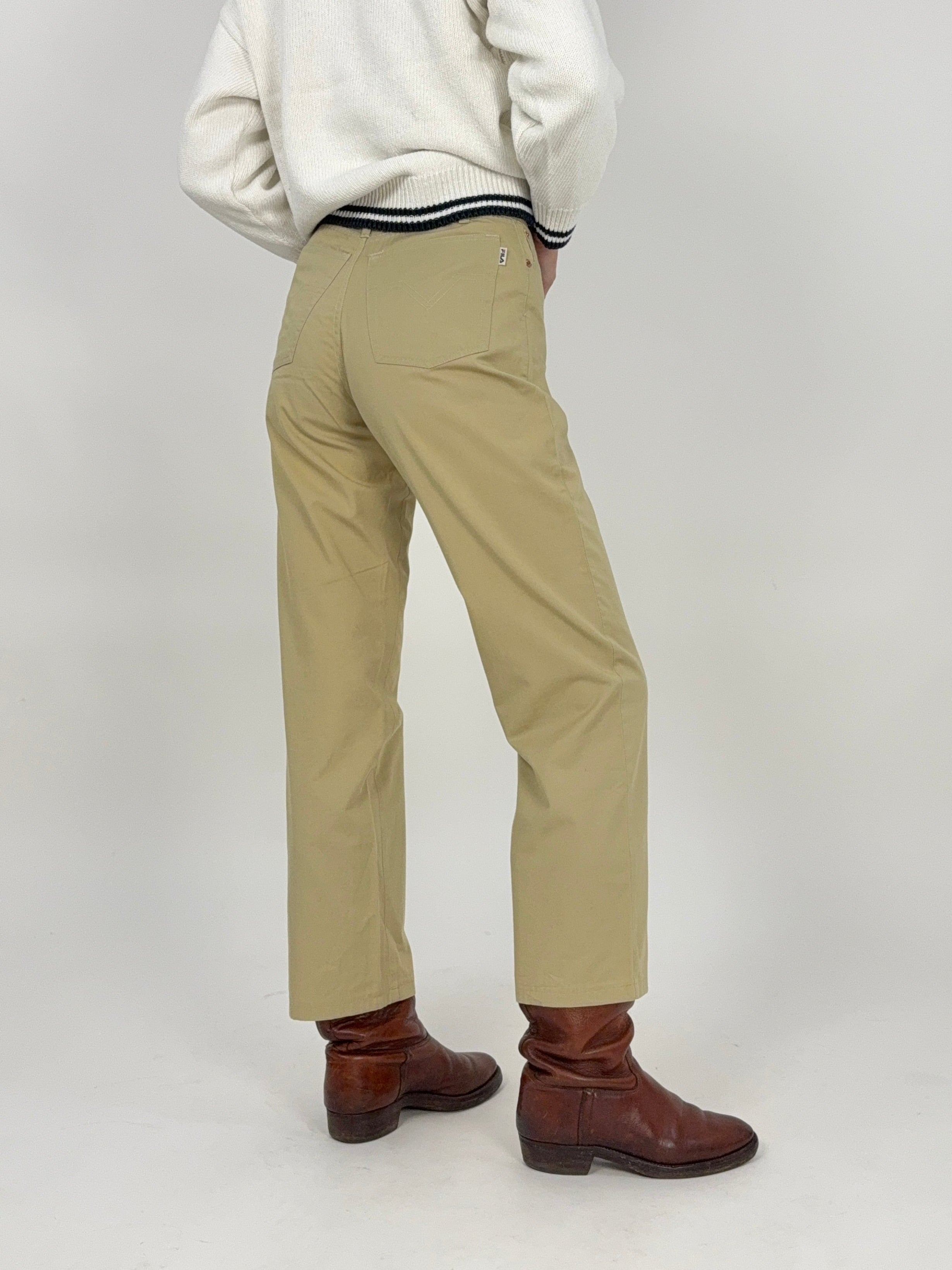 Pantaloni Fila vintage in cotone beige