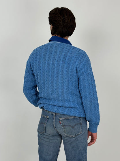 Maglione in cotone a trecce