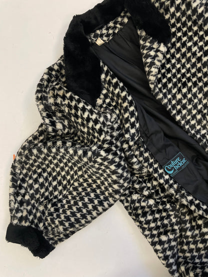 Cappotto anni ’60 in  ecopelliccia pied de poule – Tybex Belgium