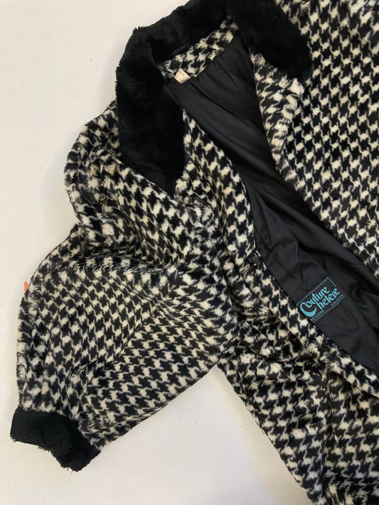 Cappotto anni ’60 in  ecopelliccia pied de poule – Tybex Belgium